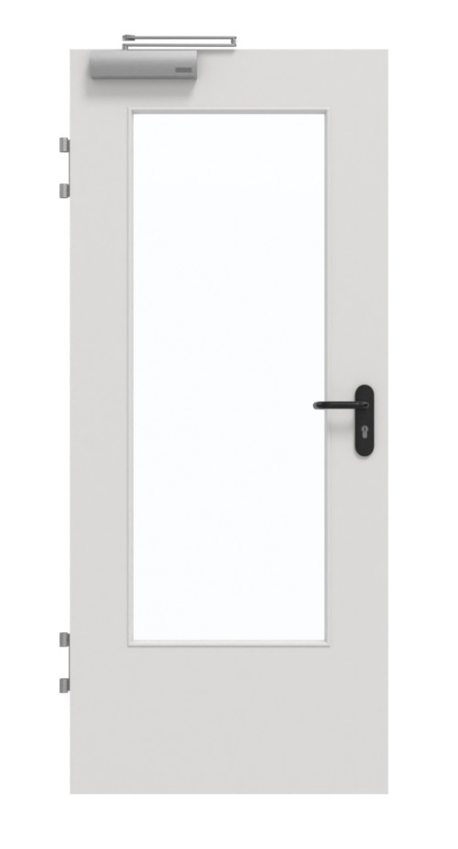 GARANT Brandschutztür T30 Silver Grey 0160-60 CePaL mit Lichtausschnitt LA-DIN