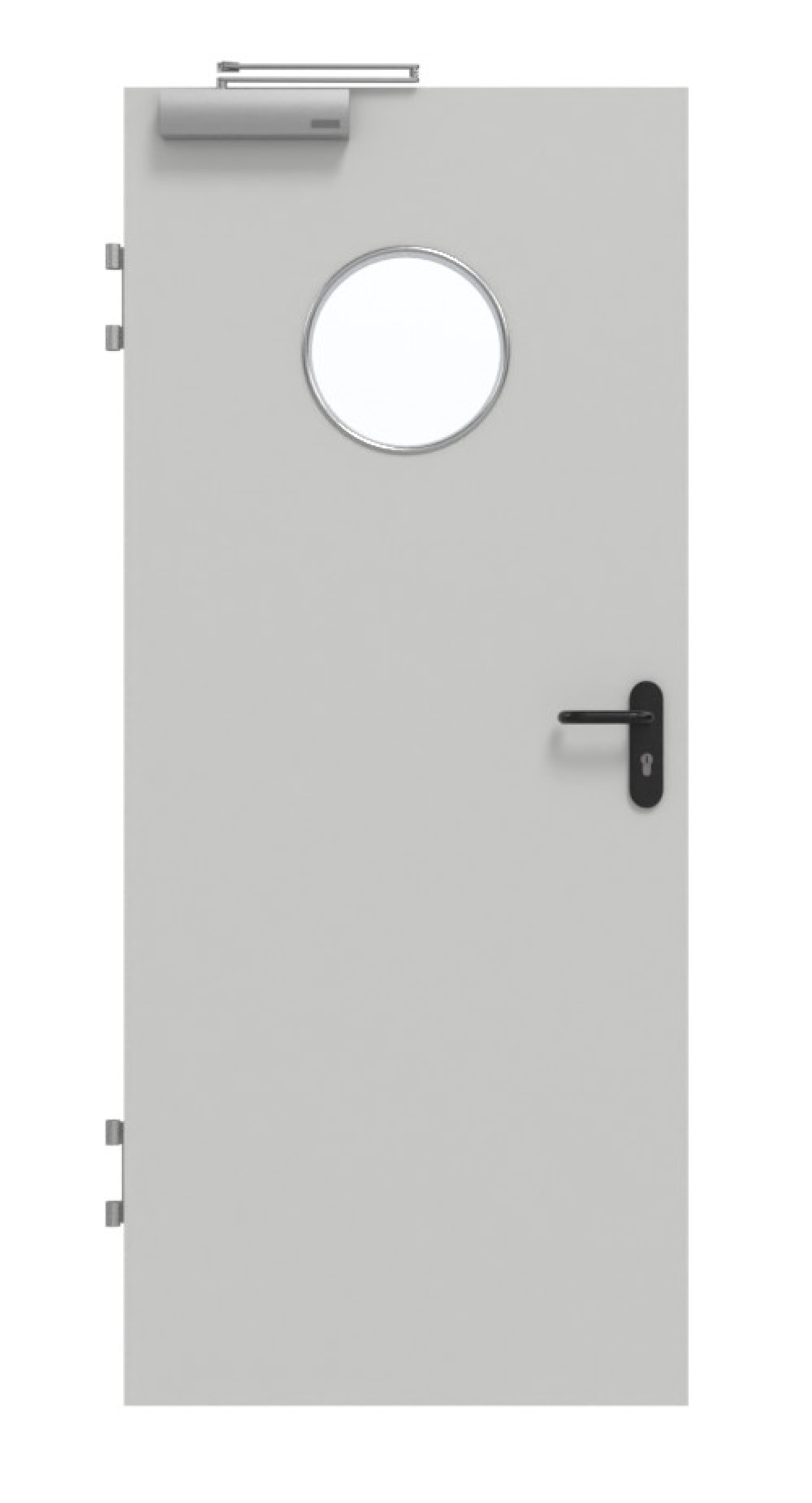 GARANT Brandschutztür T30 Dove Grey D92-60 Resopal mit Lichtausschnitt LA-12