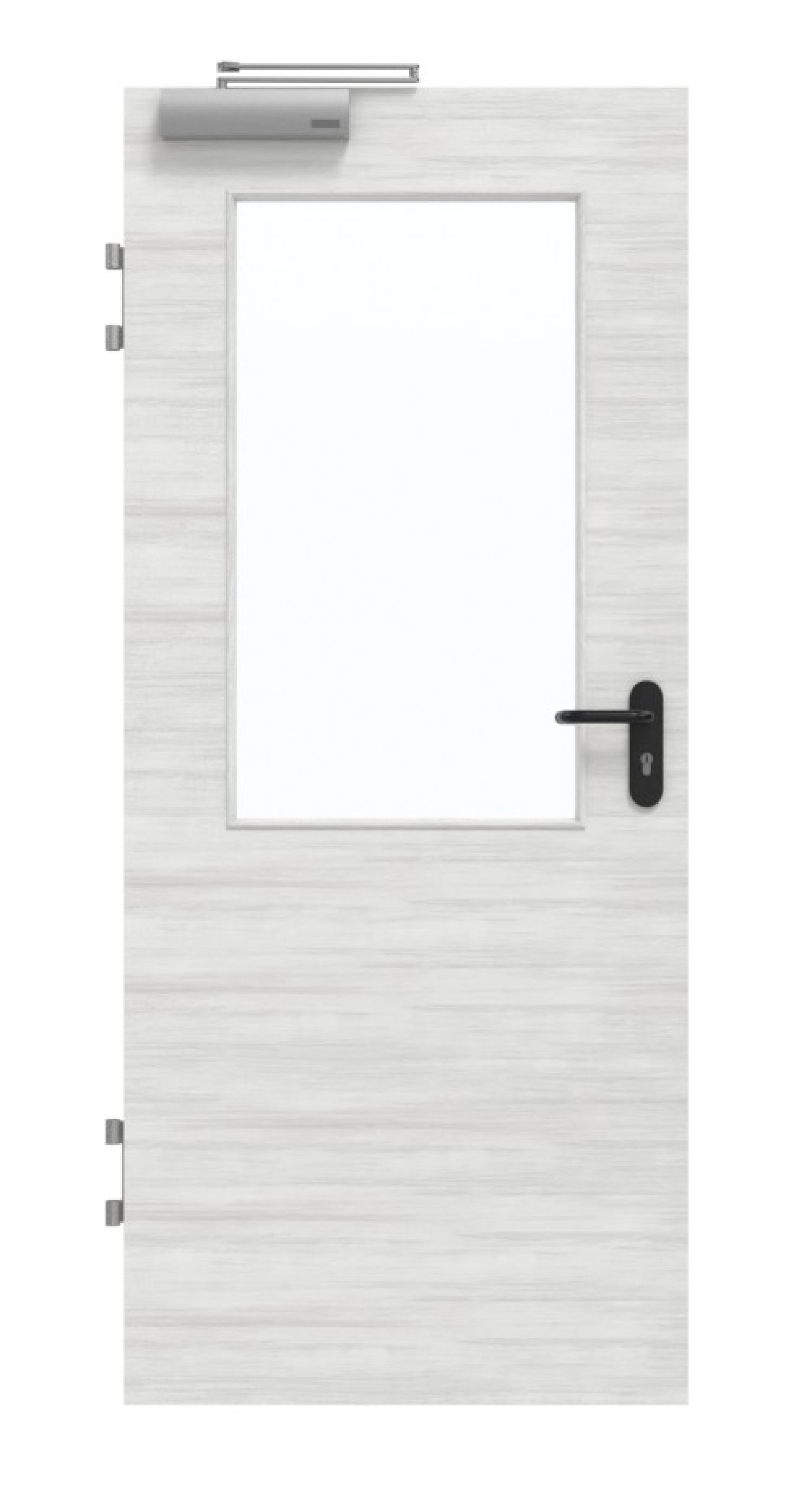 GARANT Brandschutztür T30 Quer Authentic Grigio GCK08 mit Lichtausschnitt LA-6
