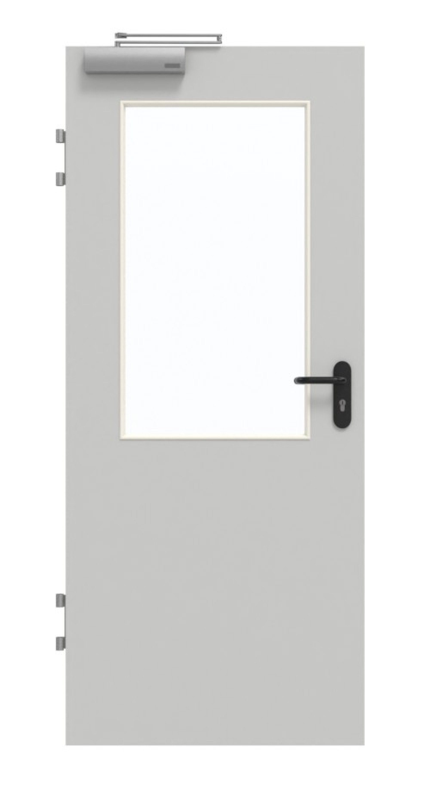 GARANT Brandschutztür T30 Dove Grey D92-60 Resopal mit Lichtausschnitt LA-6