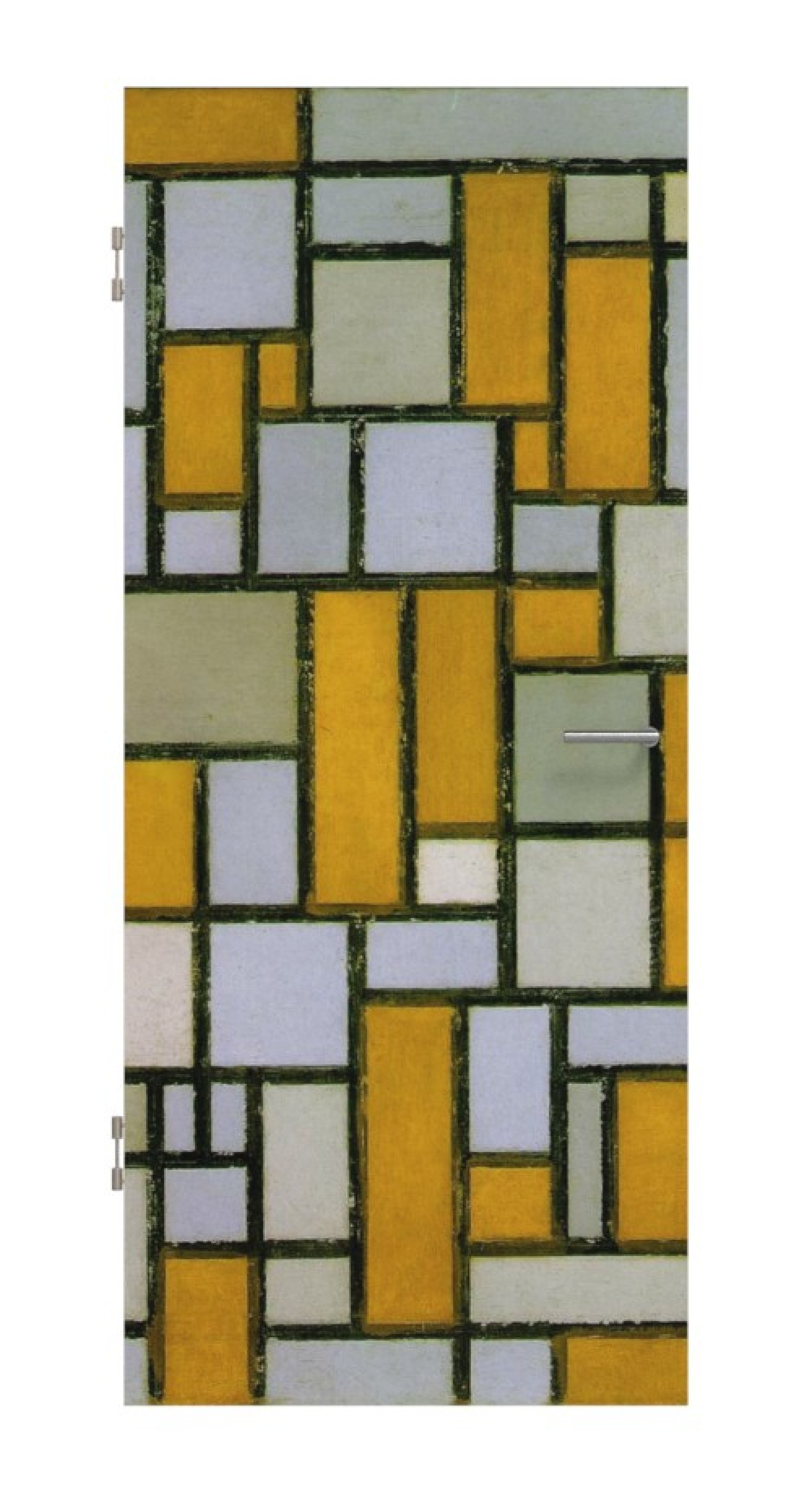 Piet Mondrian Reproduktion auf eigener Innentür Komposition in Grau und Ocker