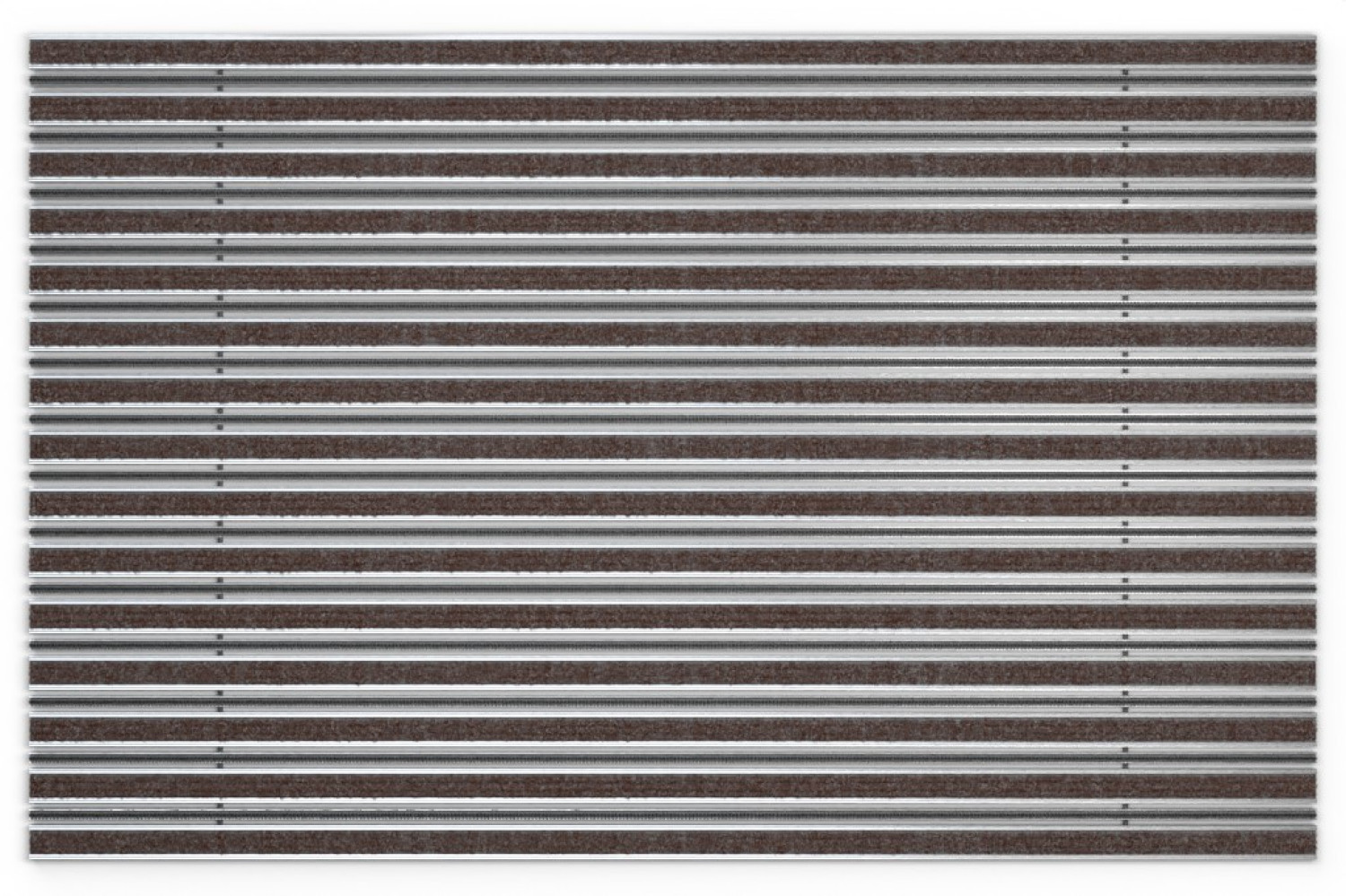Top-Ansicht von Aluprofilmatte KLASSIK Rips T08PP braun / Minibürste MB01 schwarz - Entrada