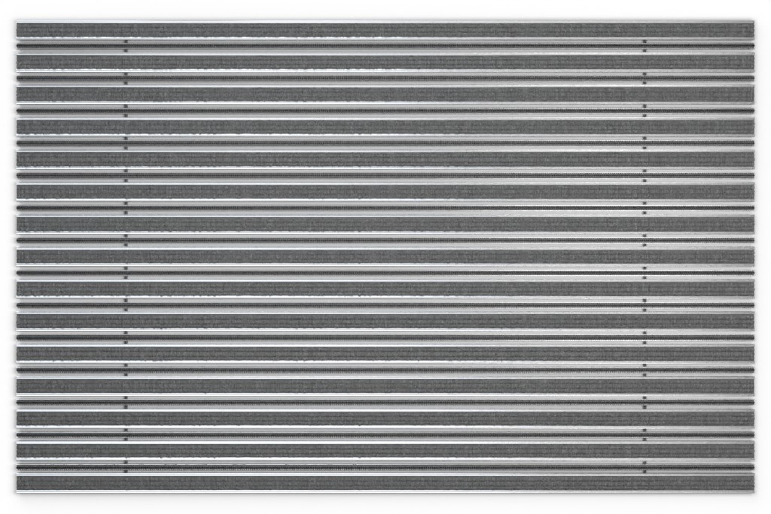 Top-Ansicht von Aluprofilmatte KLASSIK Rips T05PP grau / Minibürste MB01 schwarz - Entrada