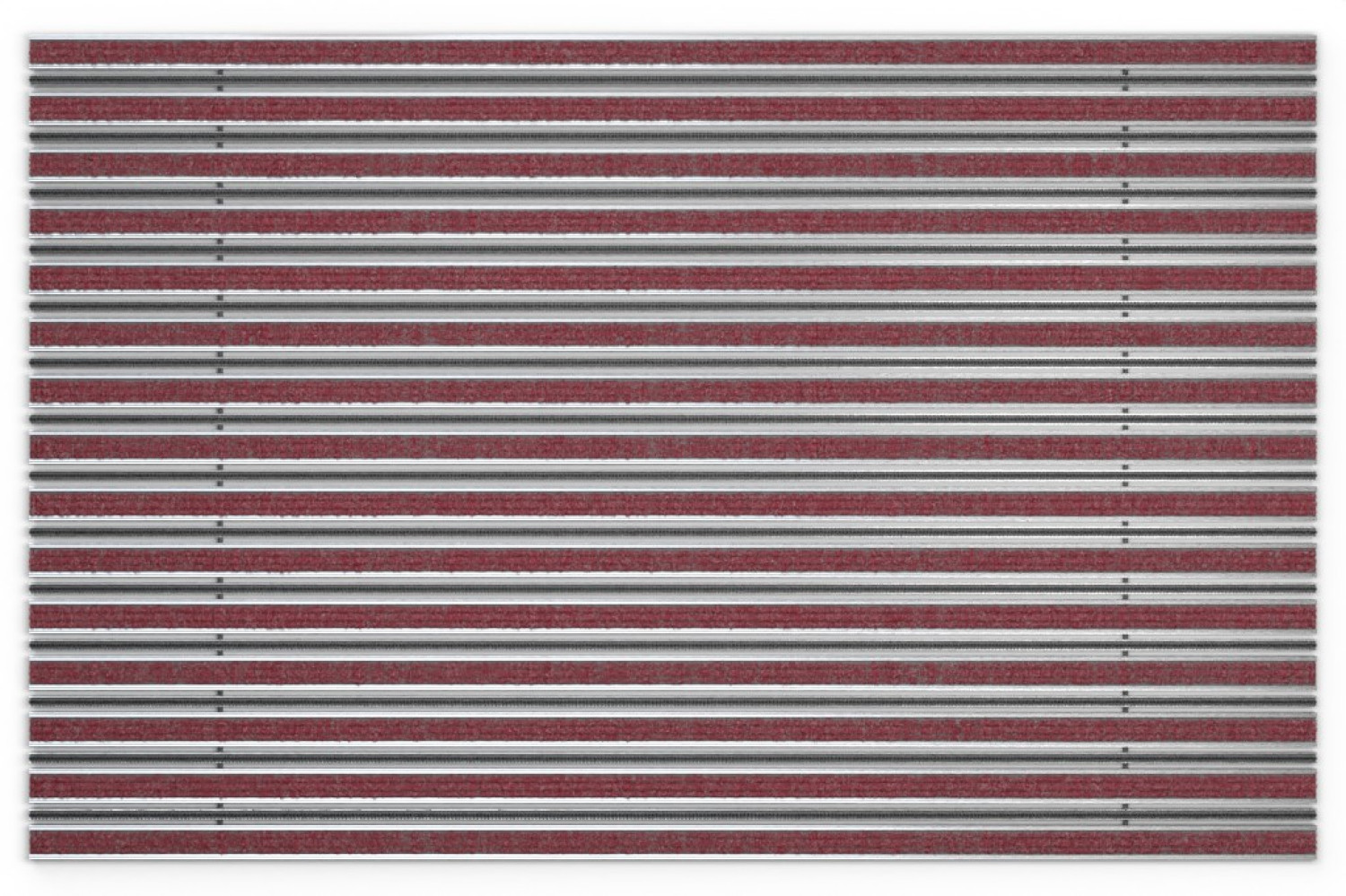 Top-Ansicht von Aluprofilmatte KLASSIK Rips T09PP rot / Minibürste MB01 schwarz - Entrada