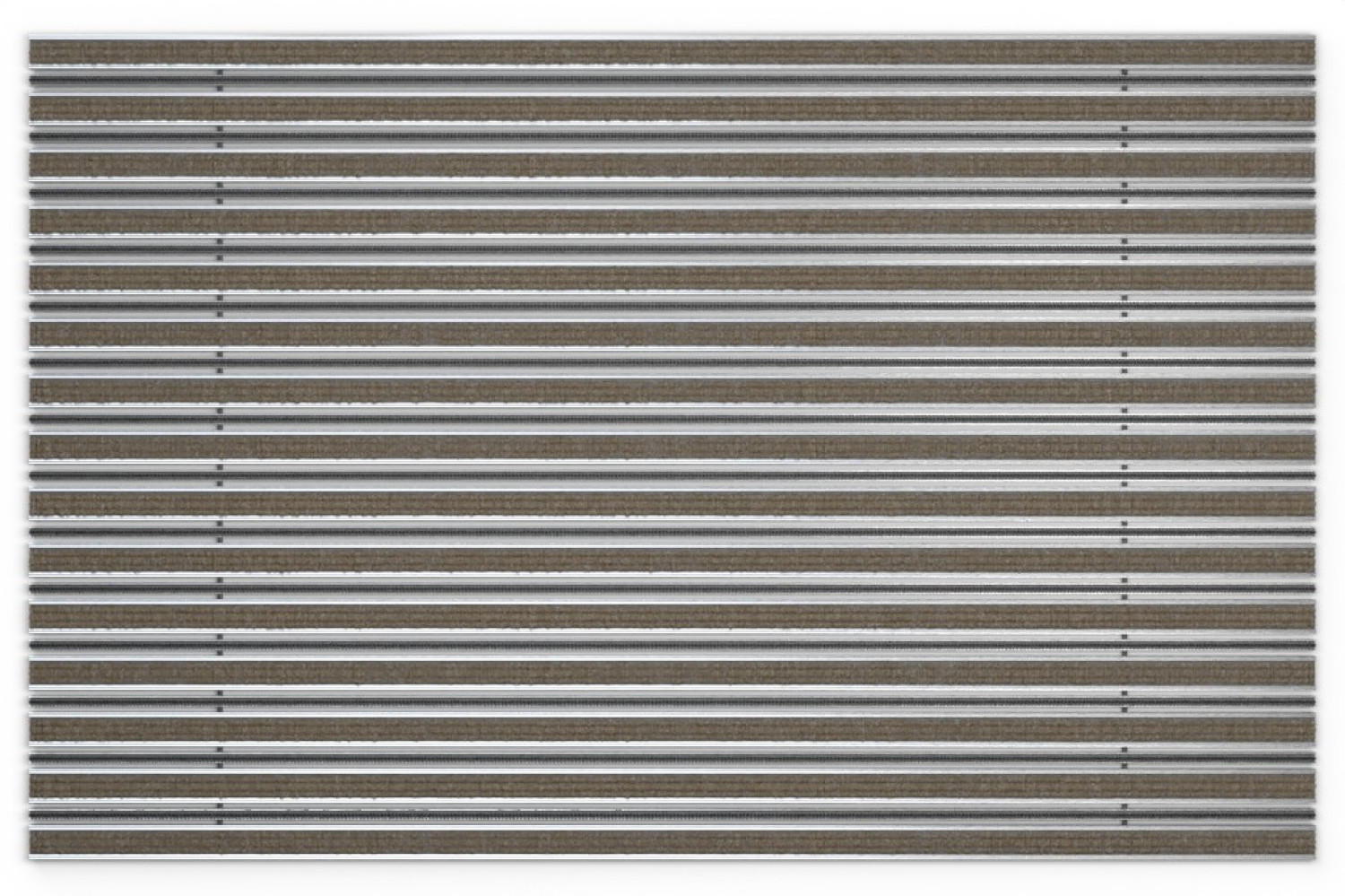 Top-Ansicht von Aluprofilmatte KLASSIK Rips T12PP sand / Minibürste MB01 schwarz - Entrada