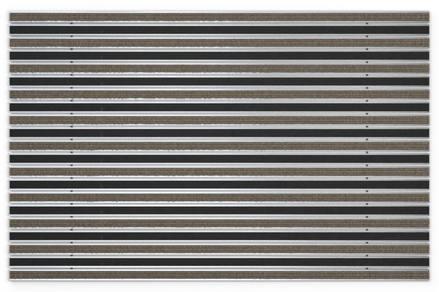 Top-Ansicht von Aluprofilmatte KLASSIK Rips T12PP sand / Safe R01V schwarz - Entrada