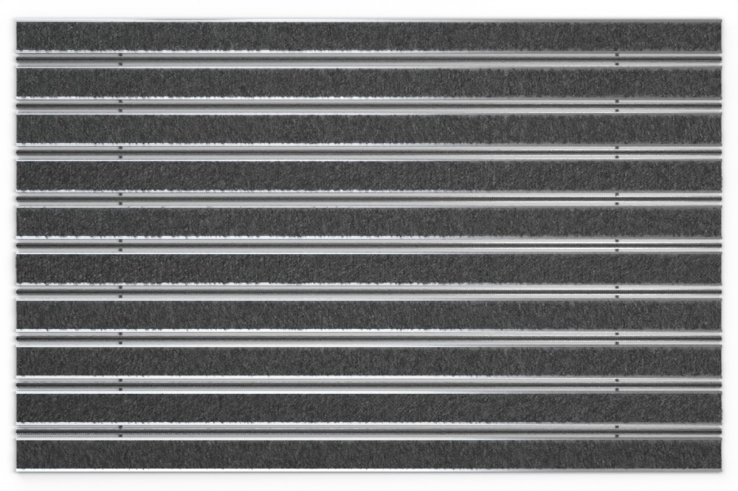 Top-Ansicht von Aluprofilmatte ROYAL Rips T03PP anthrazit / Minibürste MB01 schwarz - Entrada