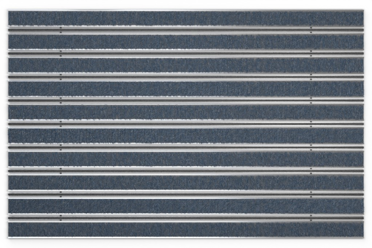 Top-Ansicht von Aluprofilmatte ROYAL Rips T06PP blau/grau / Minibürste MB01 schwarz - Entrada