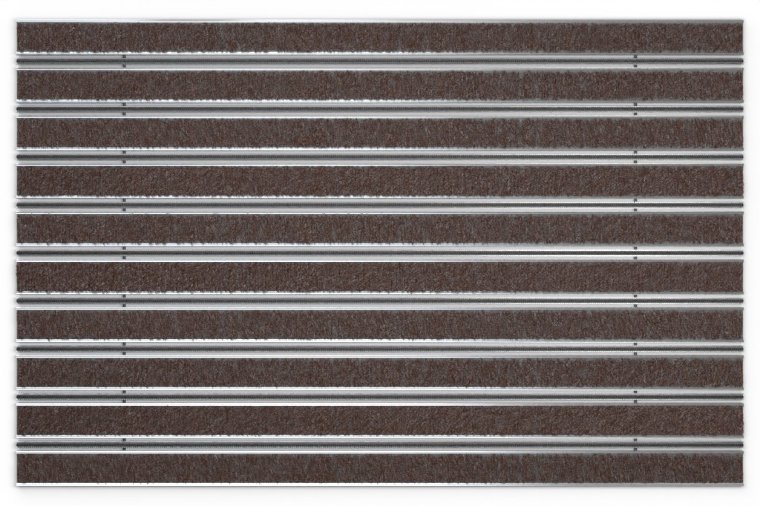 Top-Ansicht von Aluprofilmatte ROYAL Rips T08PP braun / Minibürste MB01 schwarz - Entrada