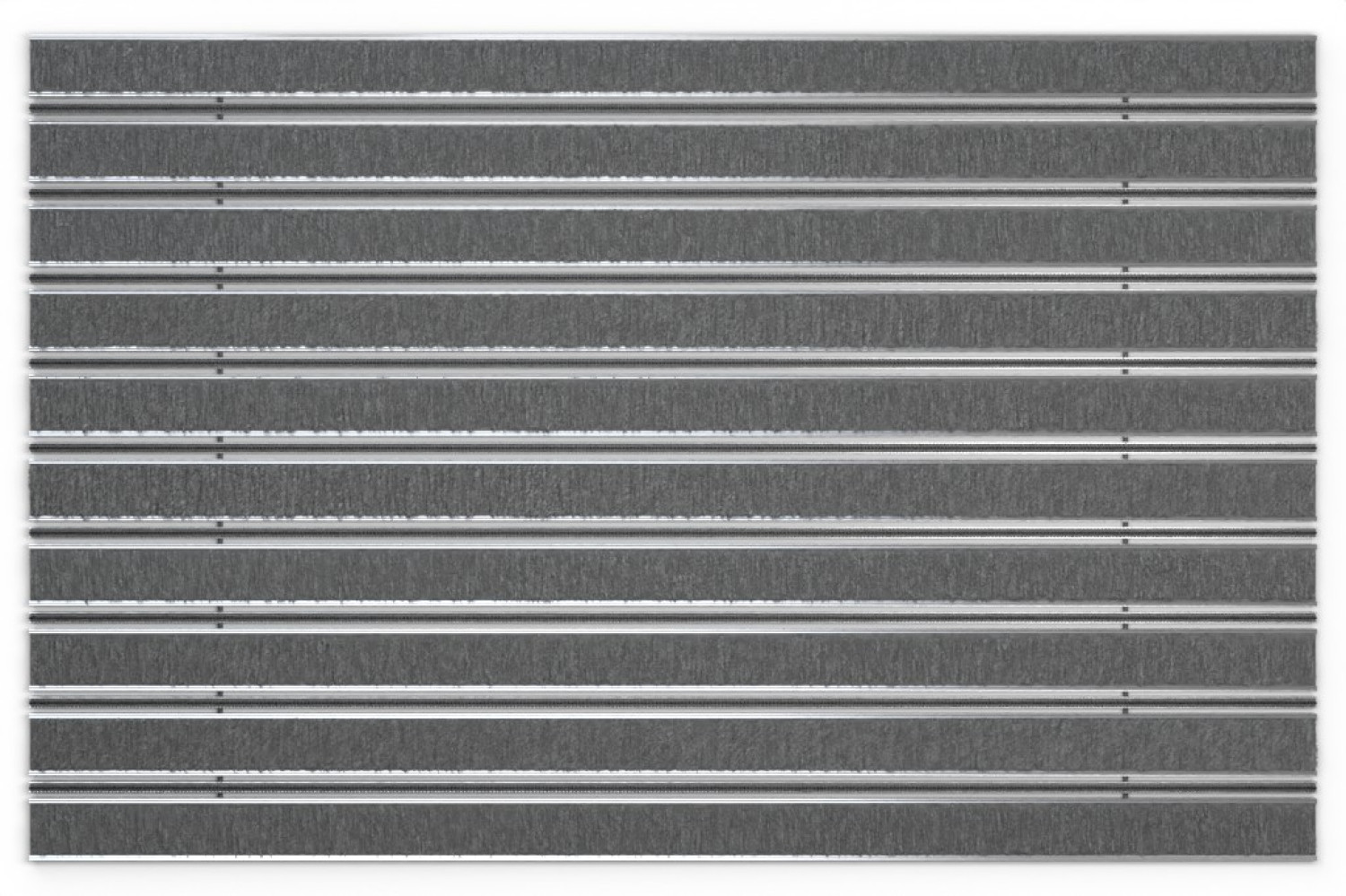 Top-Ansicht von Aluprofilmatte ROYAL Rips T05PP grau / Minibürste MB01 schwarz - Entrada