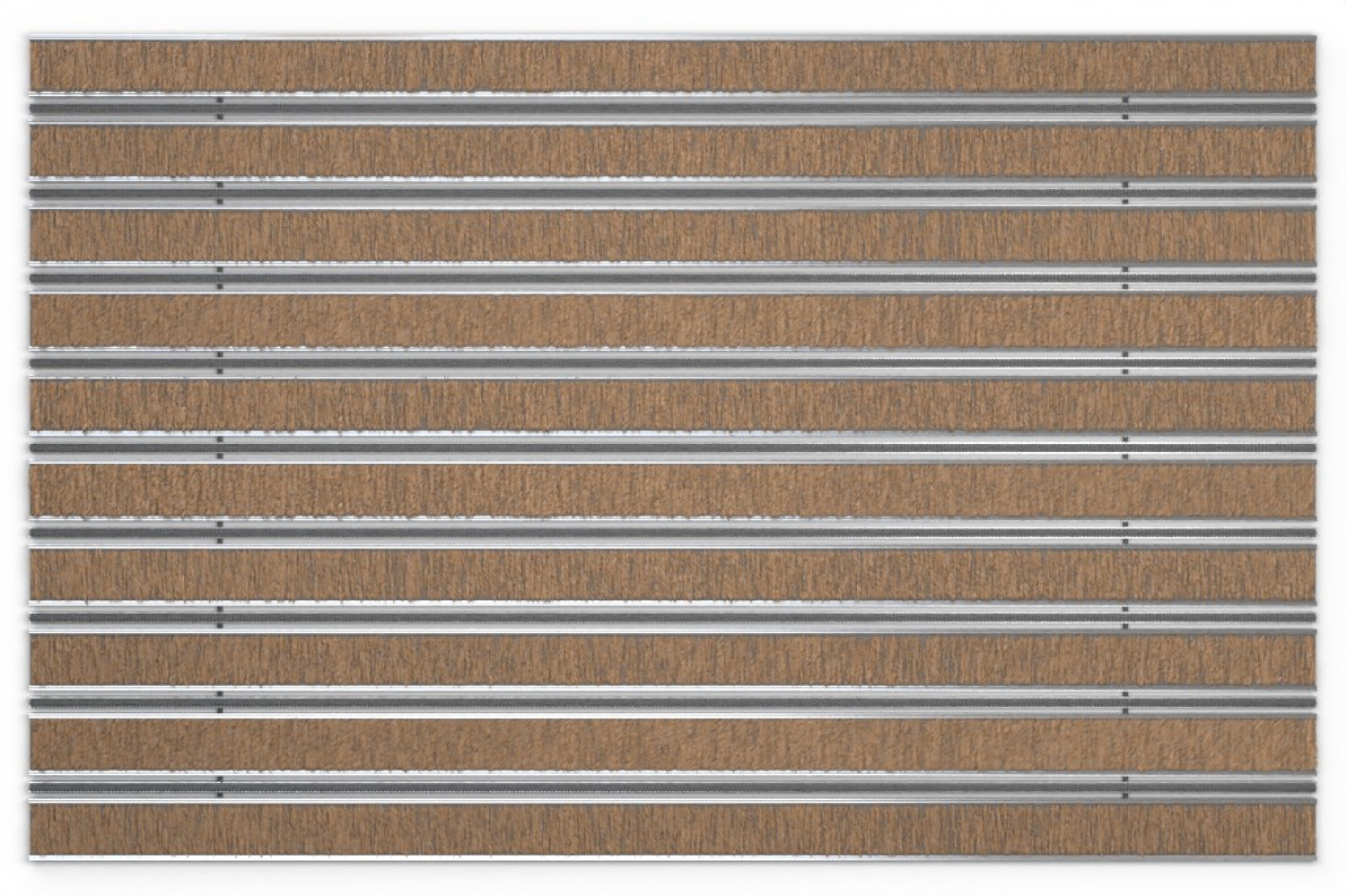 Top-Ansicht von Aluprofilmatte ROYAL Rips T11PP kokos / Minibürste MB02 grau - Entrada