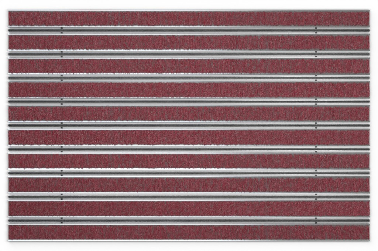 Top-Ansicht von Aluprofilmatte ROYAL Rips T09PP rot / Minibürste MB01 schwarz - Entrada