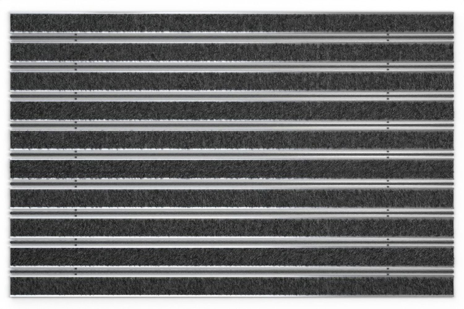 Top-Ansicht von Aluprofilmatte ROYAL Rips T01PP schwarz / Minibürste MB01 schwarz - Entrada