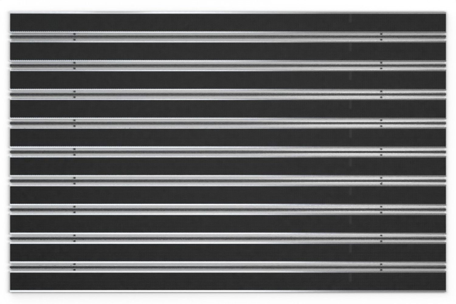Top-Ansicht von Aluprofilmatte ROYAL Safe R01V schwarz / Minibürste MB01 schwarz - Entrada
