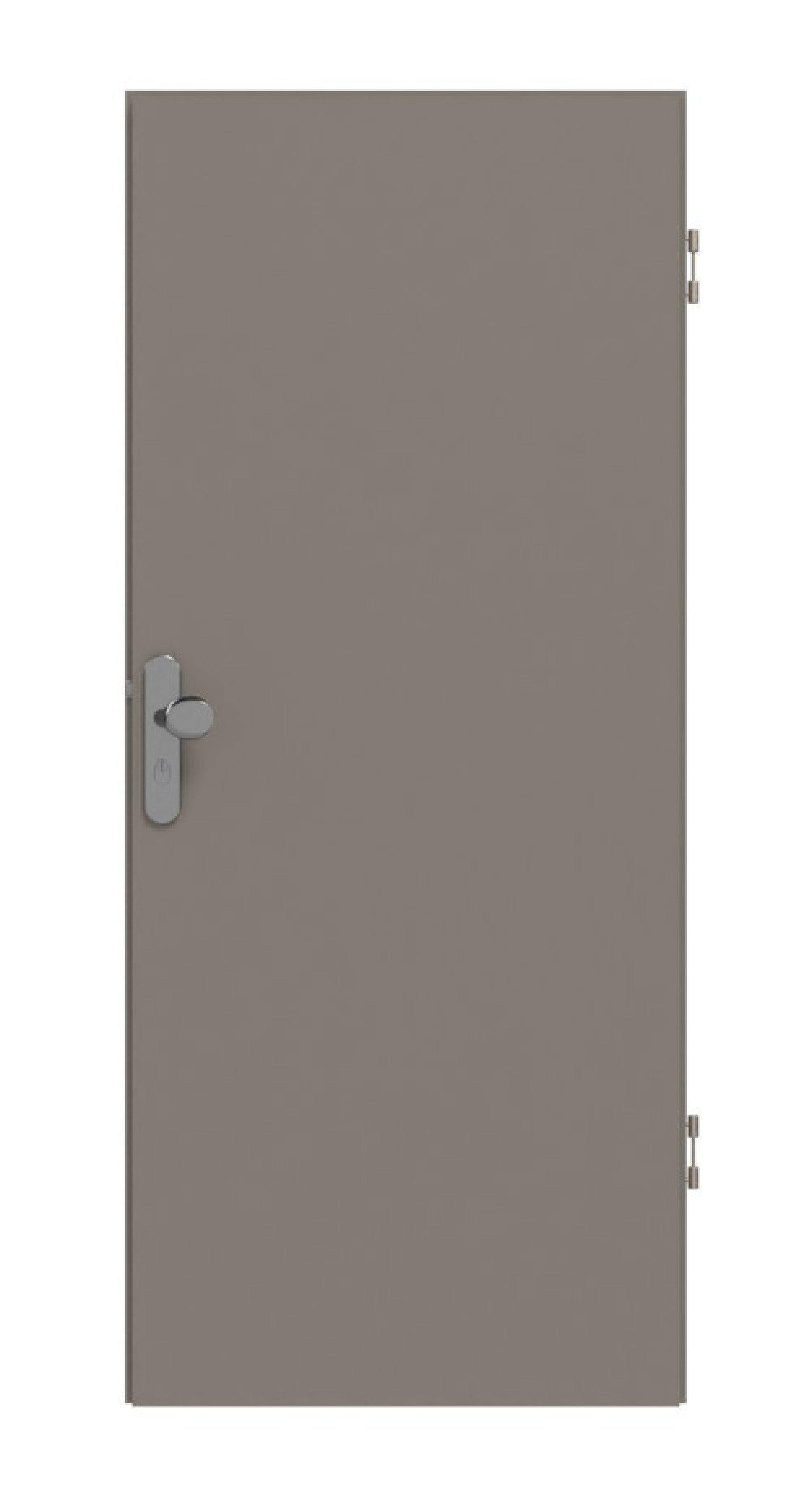 Frontansicht von Taupe RAL 7048 Basic Lack Wohnungseingangstür - Huga