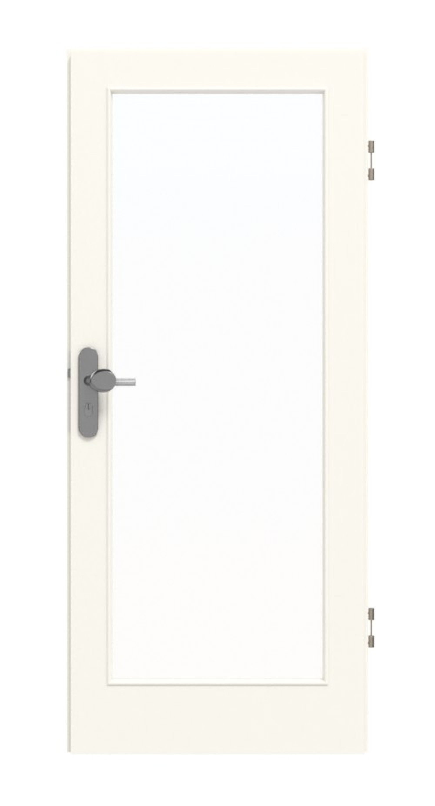 Frontansicht von GARANT Wohnungseingangstür 0105-60 Pearl White CePaL mit Lichtausschnitt LA-3
