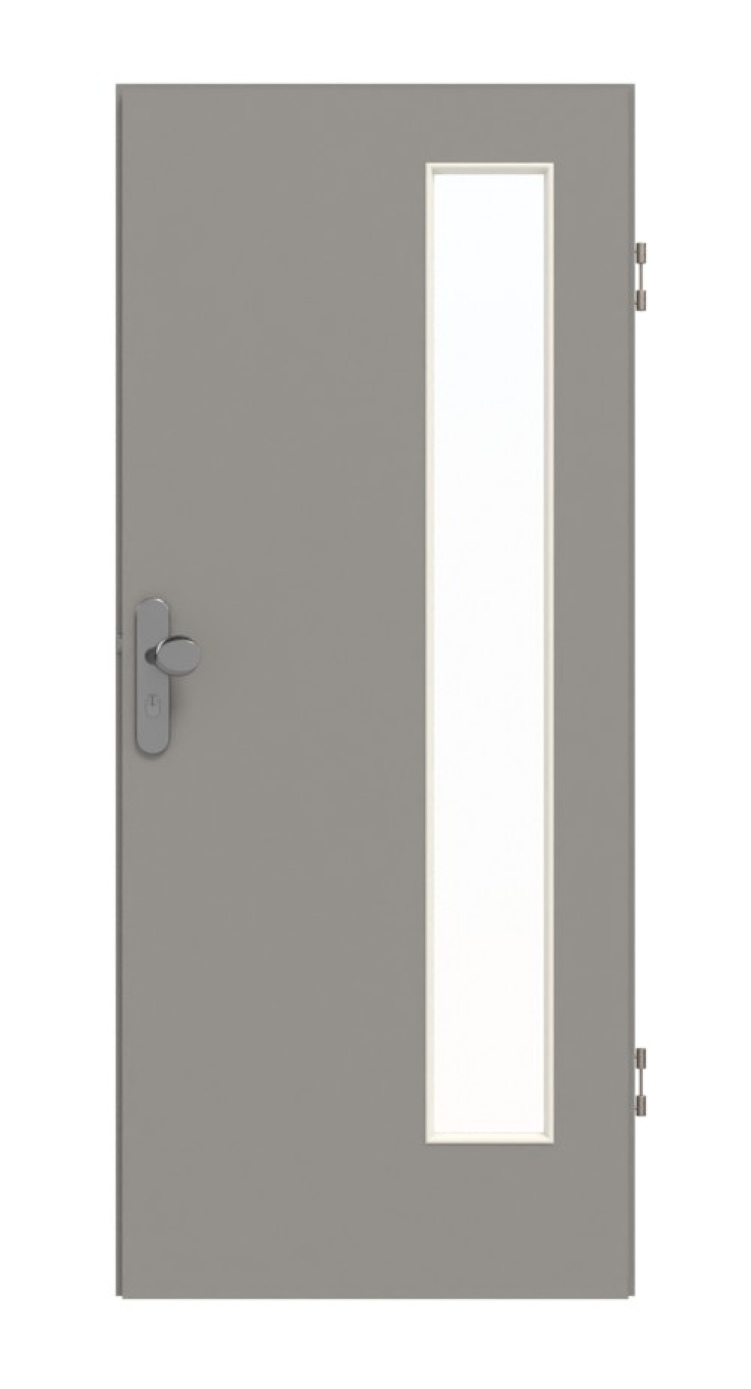GARANT Wohnungseingangstür U12115SD Platingrau GHK08 mit Lichtausschnitt LA-4 bandseitig