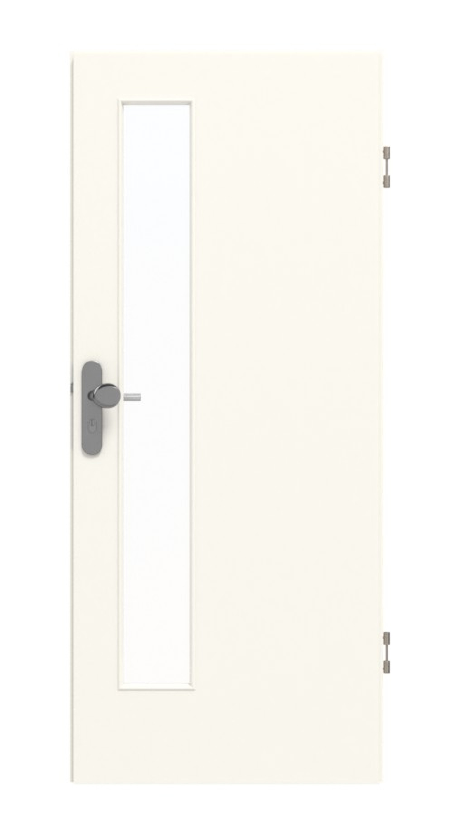 GARANT Wohnungseingangstür 0105-60 Pearl White CePaL mit Lichtausschnitt LA-4 schlossseitig