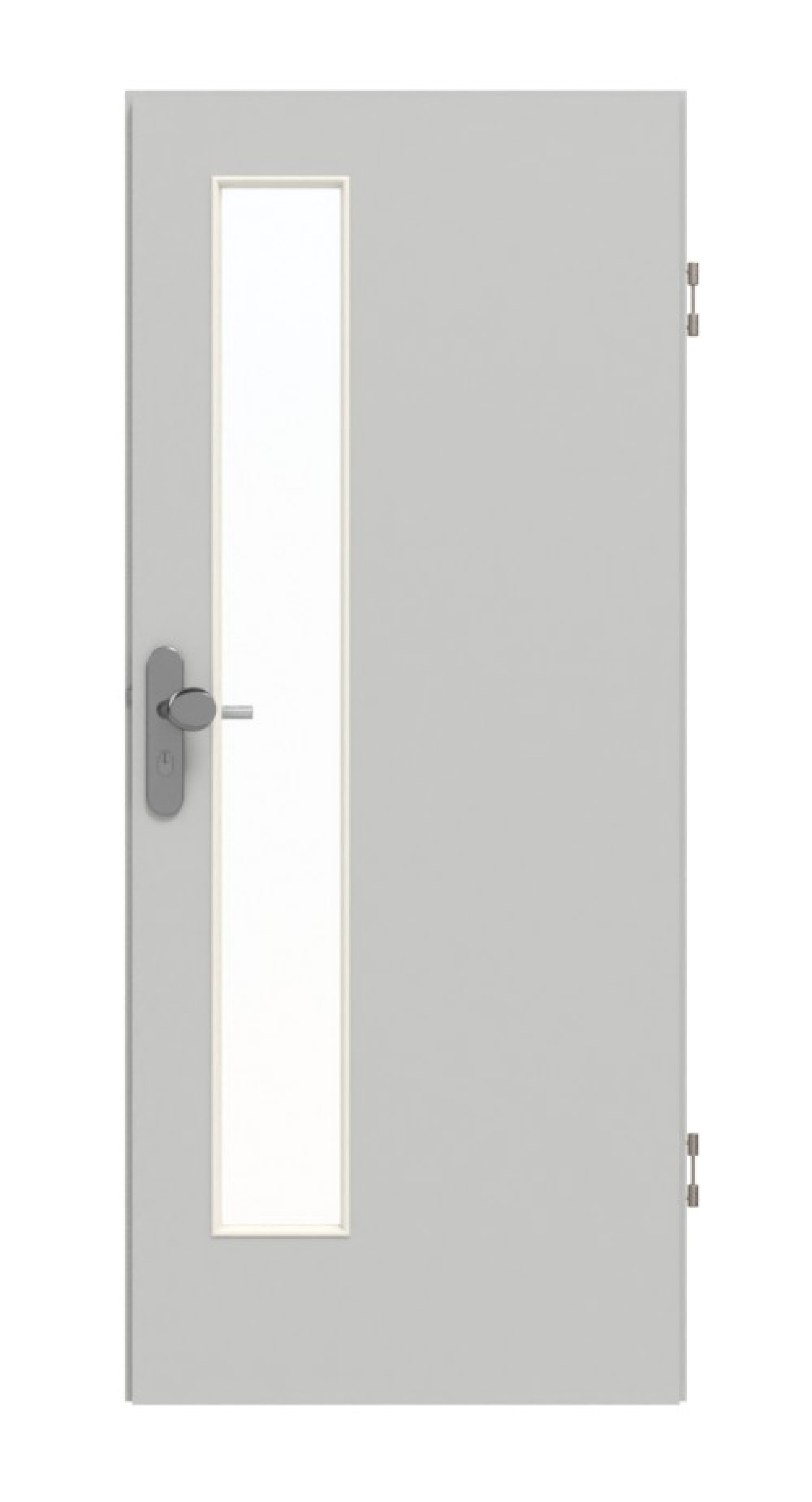 GARANT Wohnungseingangstür D92-60 Dove Grey Resopal mit Lichtausschnitt LA-4 schlossseitig