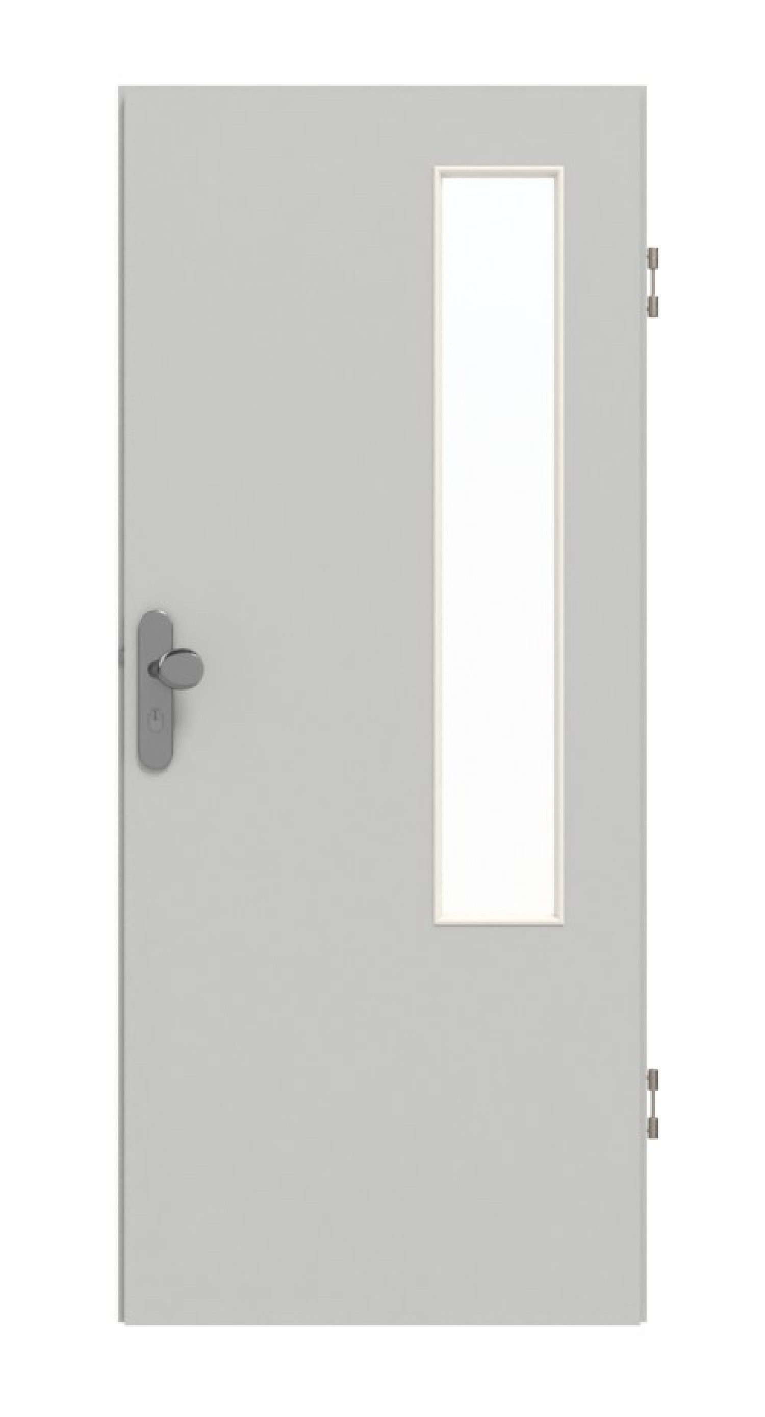 GARANT Wohnungseingangstür D92-60 Dove Grey Resopal mit Lichtausschnitt LA-5 bandseitig