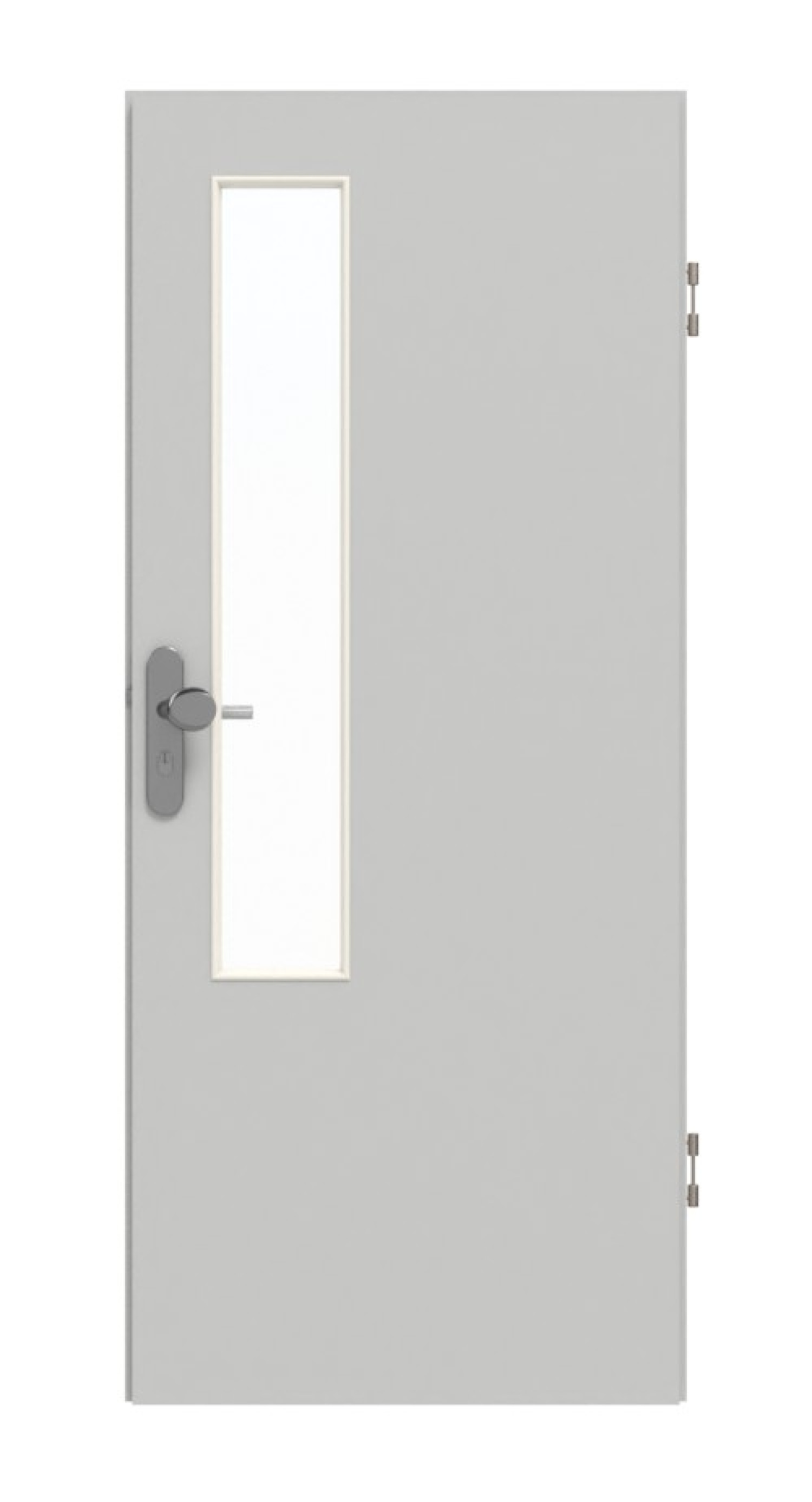 GARANT Wohnungseingangstür D92-60 Dove Grey Resopal mit Lichtausschnitt LA-5 schlossseitig