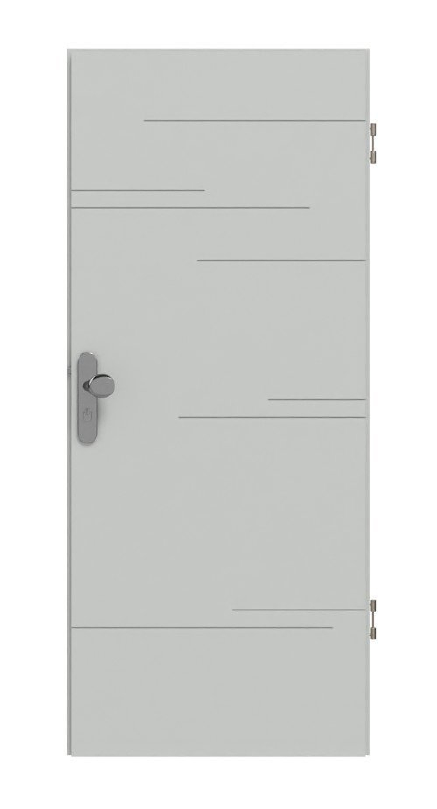 Frontansicht von Signum 50 Basic Lack Grau RAL 7035 Wohnungseingangstür - Huga