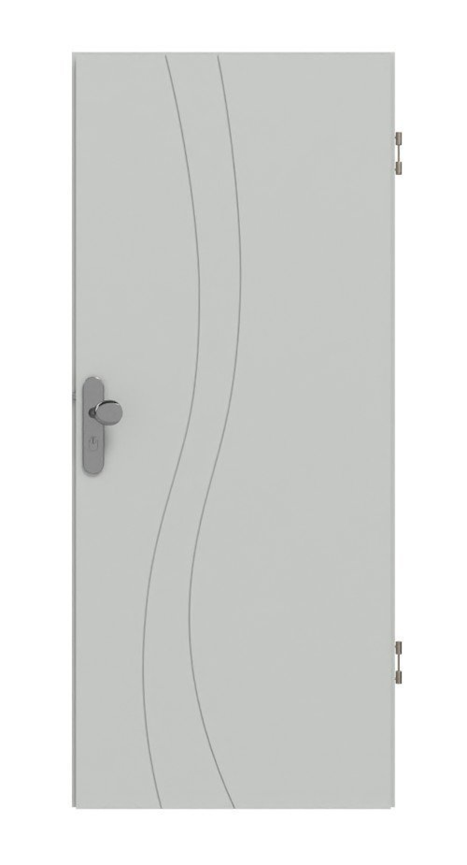 Frontansicht von Signum 51 Basic Lack Grau RAL 7035 Wohnungseingangstür - Huga