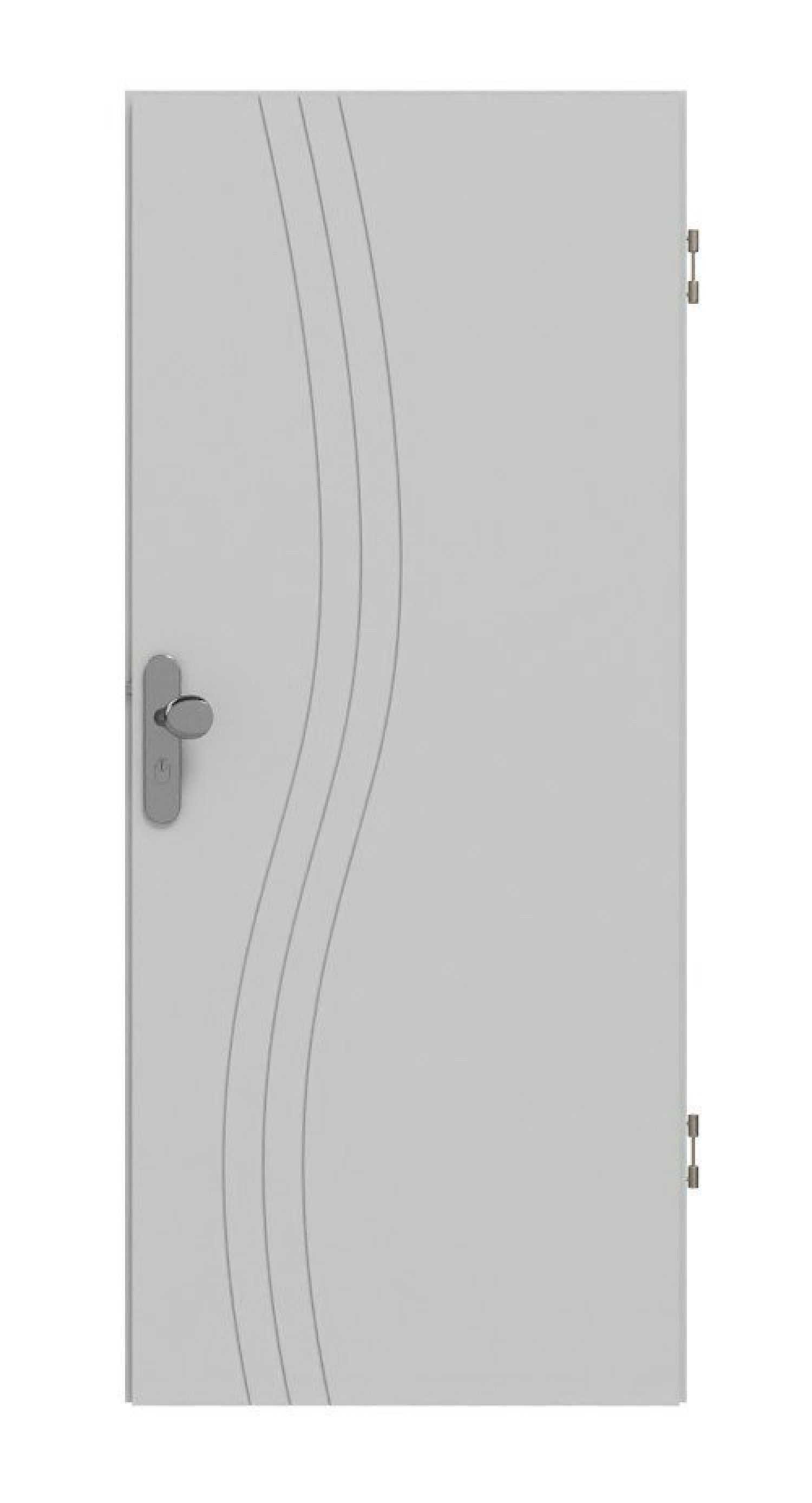Frontansicht von Signum 53 Basic Lack Grau RAL 7035 Wohnungseingangstür - Huga