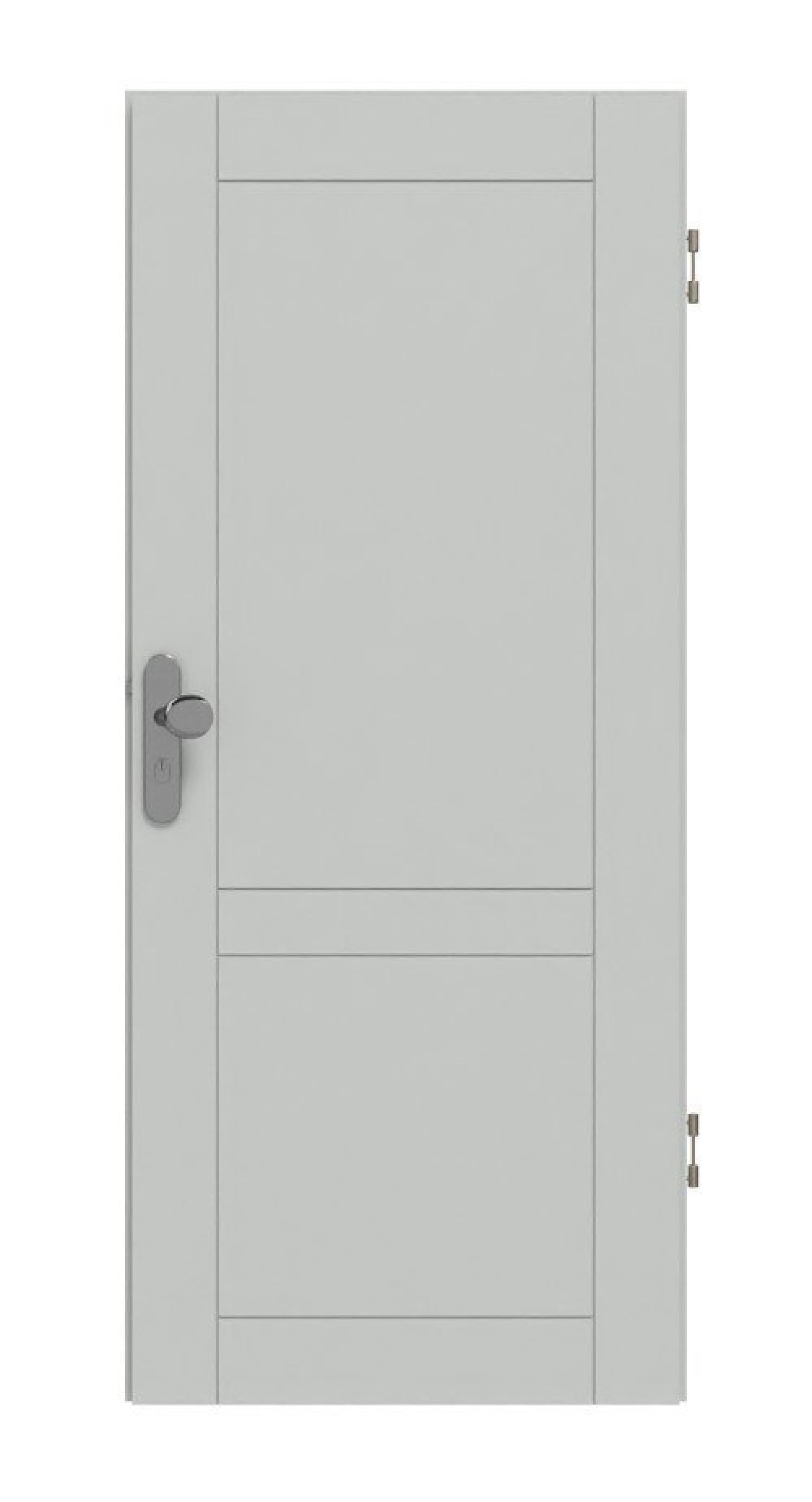 Frontansicht von Signum 92 Basic Lack Grau RAL 7035 Wohnungseingangstür - Huga