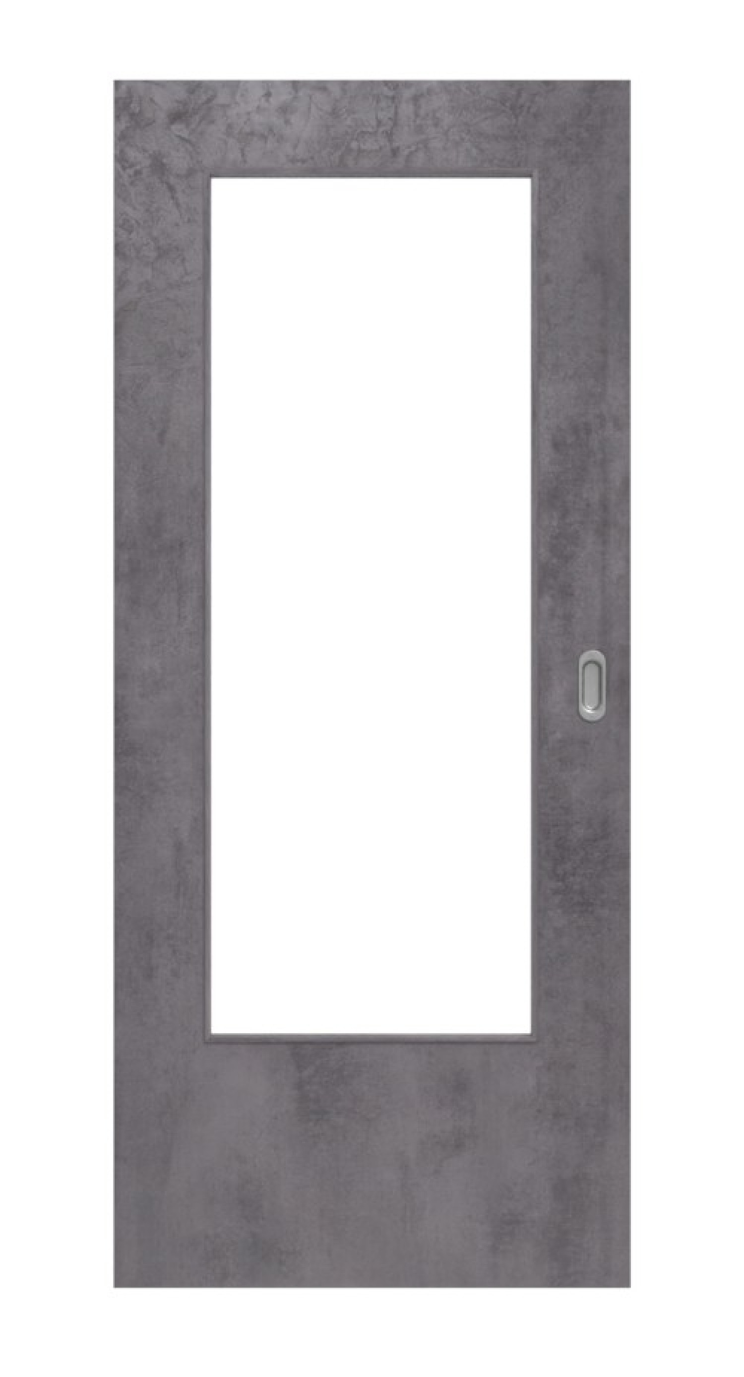 JELD-WEN Feuchtraum-Schiebetür Concrete Anthrazit HPL-Primata mit Lichtausschnitt LÖ-23
