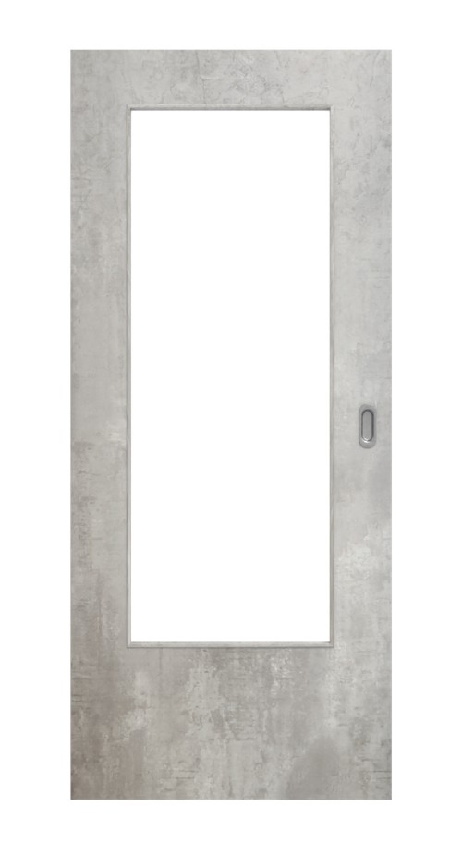 JELD-WEN Feuchtraum-Schiebetür Concrete hell HPL-Primata mit Lichtausschnitt LÖ-23