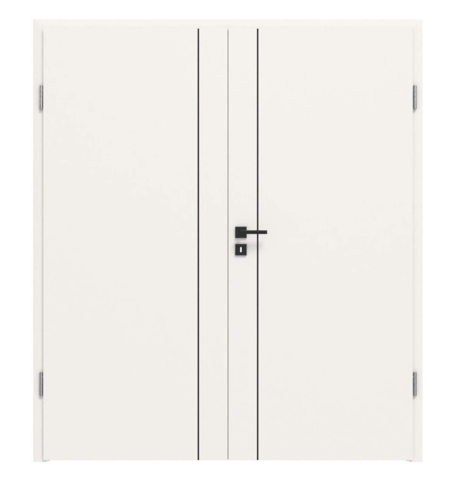 Doppelflügeltür Linea Black 11 Weißlack RAL 9016 mit Zarge