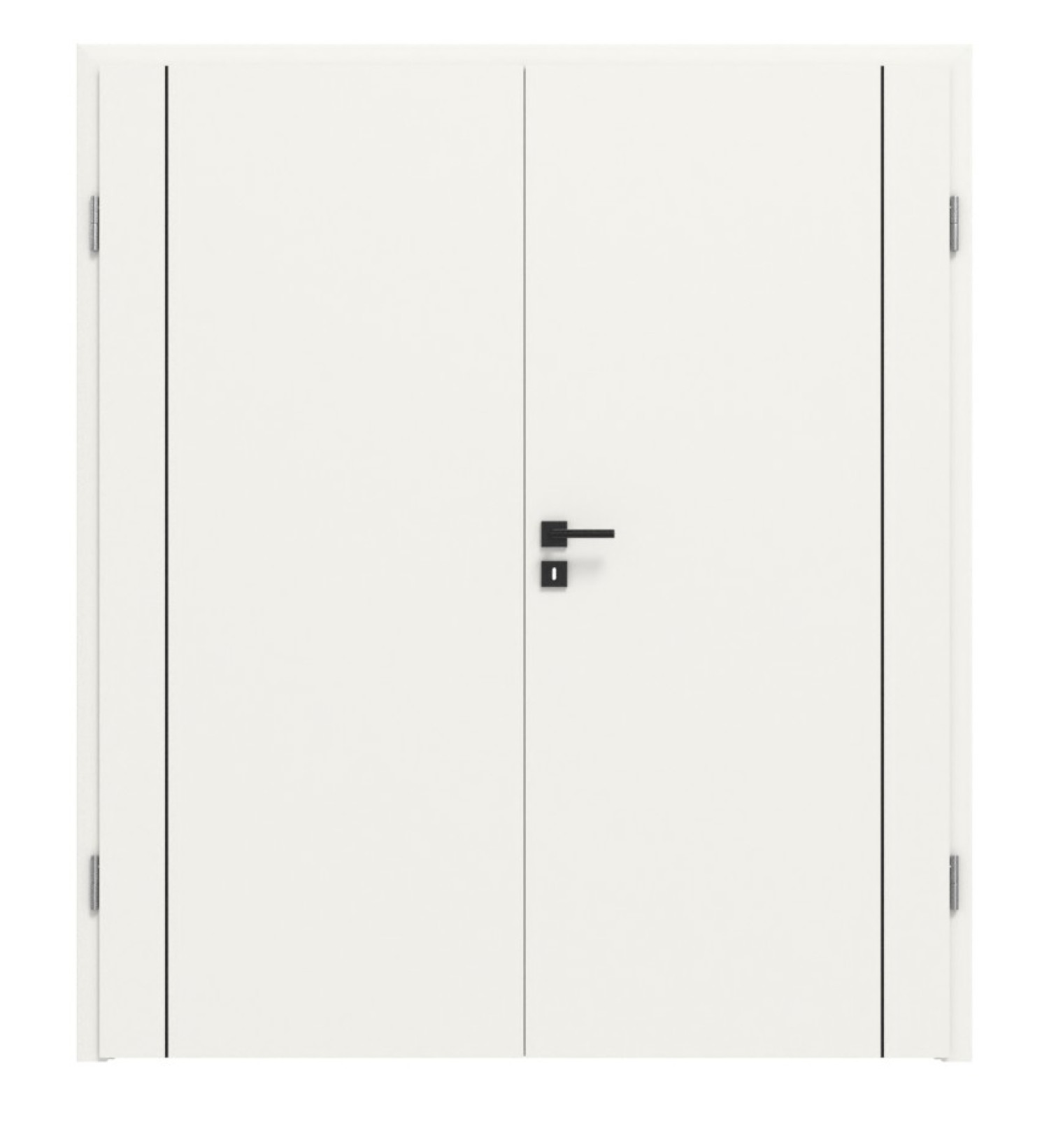 Doppelflügeltür Linea Black 12 Weißlack RAL 9016 mit Zarge