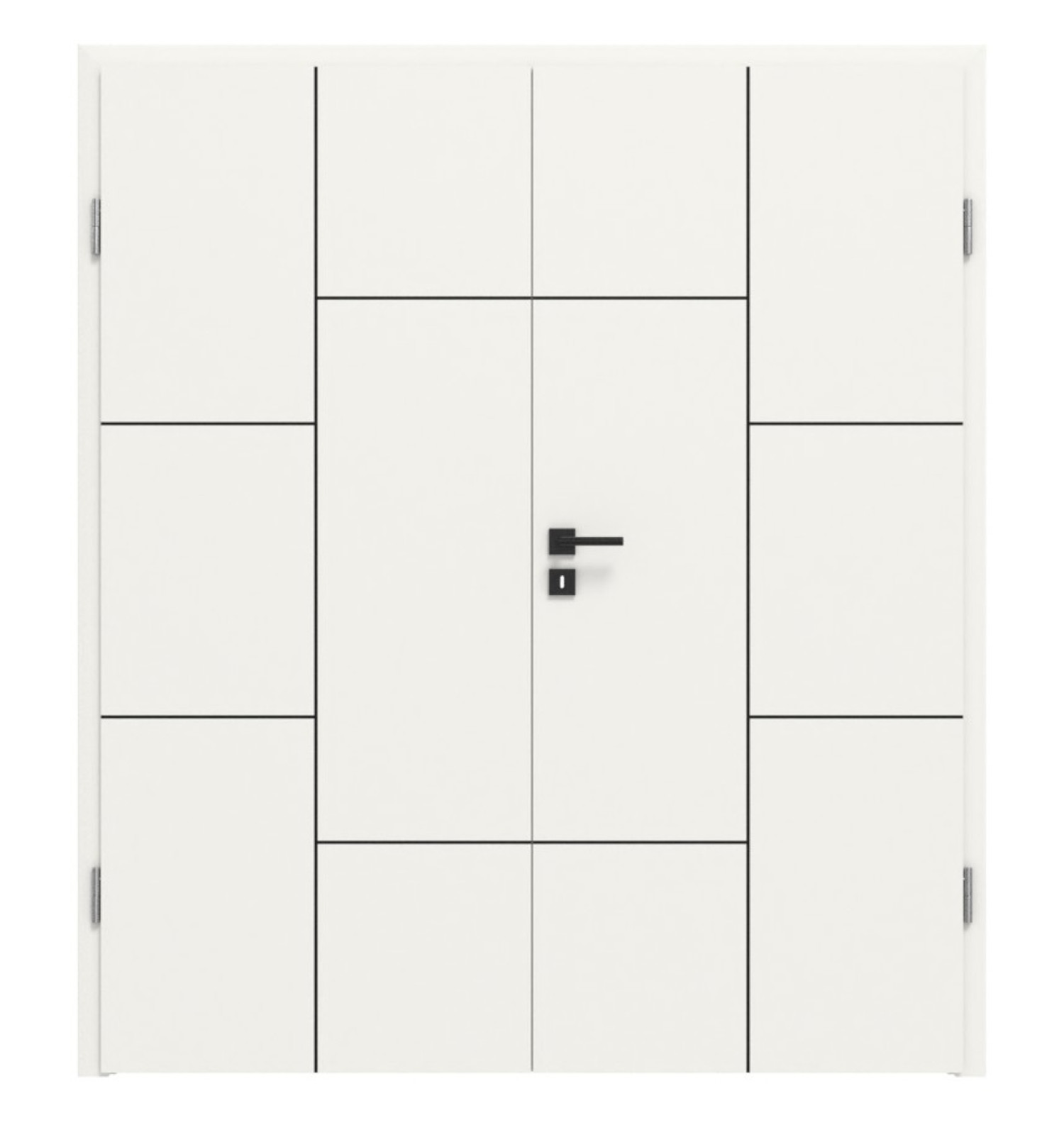 Doppelflügeltür Linea Black M21 Weißlack RAL 9016 mit Zarge