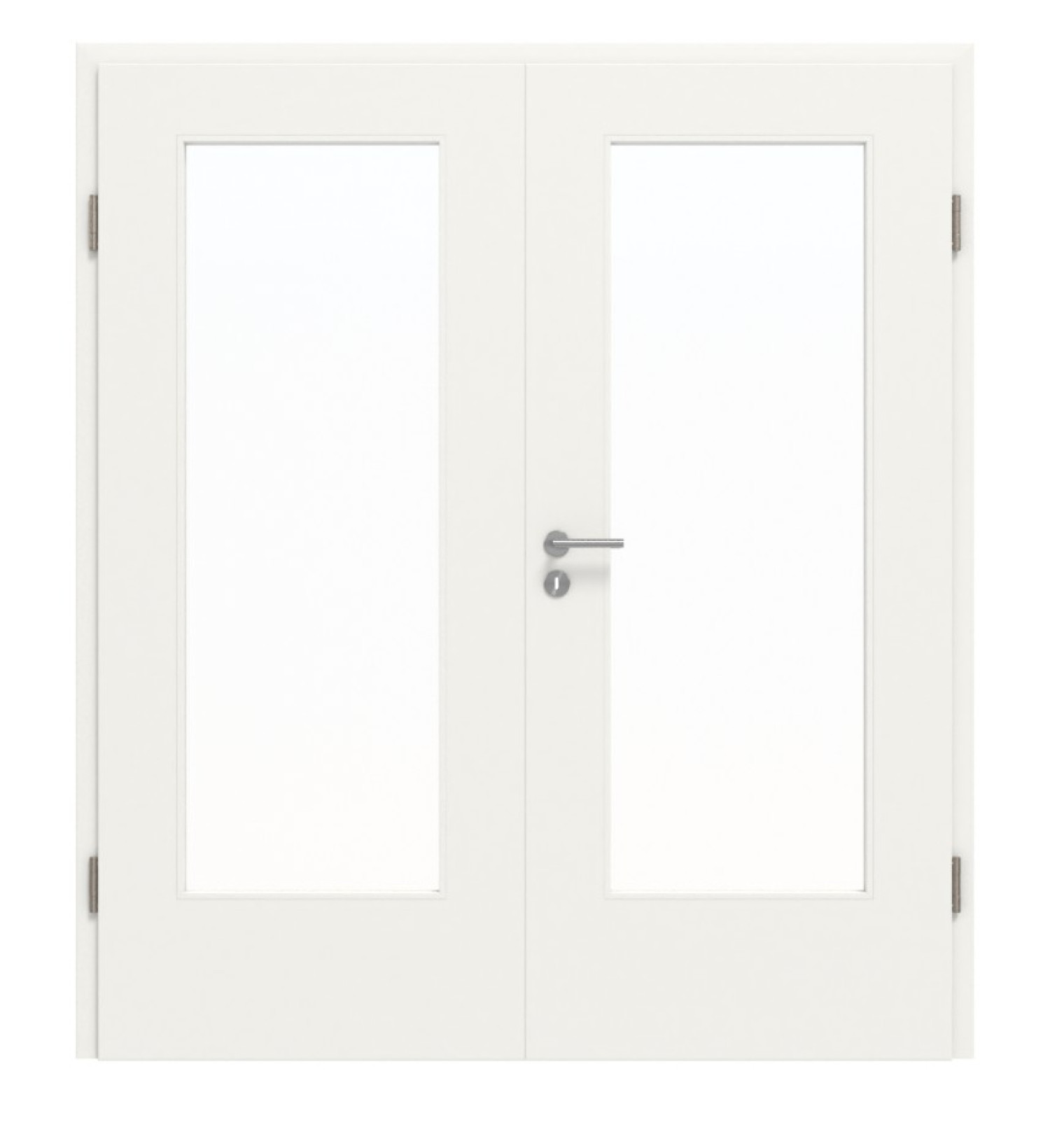 JELD-WEN Doppelflügeltür Classic Brillantweiß ähnl. RAL 9016 ExpertLack mit Lichtausschnitt LÖ-33 mit Zarge