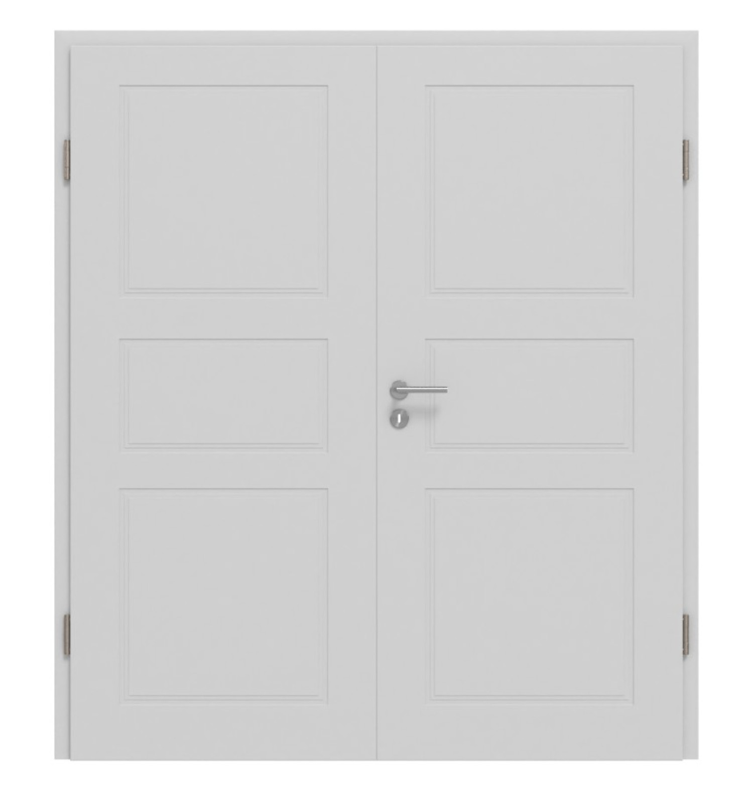 JELD-WEN Doppelflügeltür Contour 3F Nickelgrau ähnl. RAL 7047 ExpertLack mit Zarge