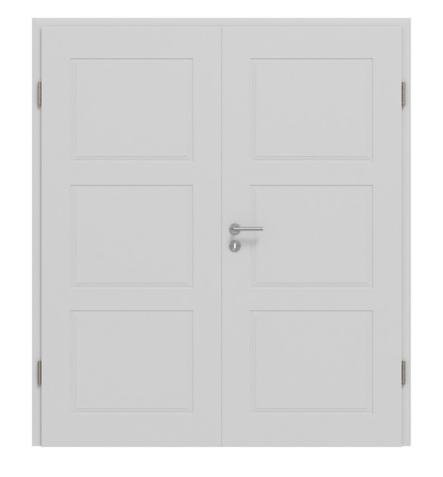 JELD-WEN Doppelflügeltür Contour 3FG Nickelgrau ähnl. RAL 7047 ExpertLack mit Zarge