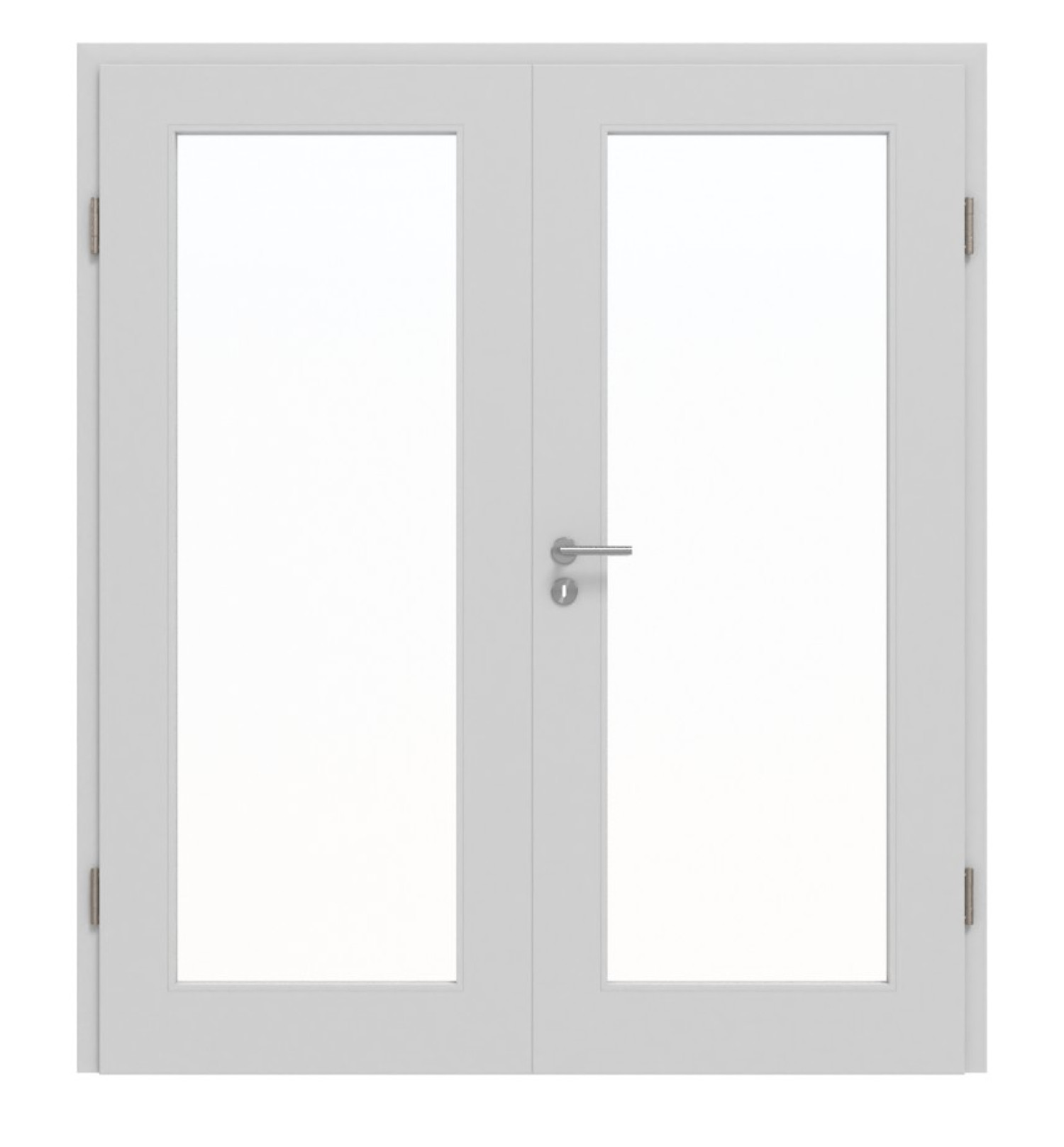 JELD-WEN Doppelflügeltür Contour 1F Nickelgrau ähnl. RAL 7047 ExpertLack mit Lichtausschnitt LA-1G mit Zarge