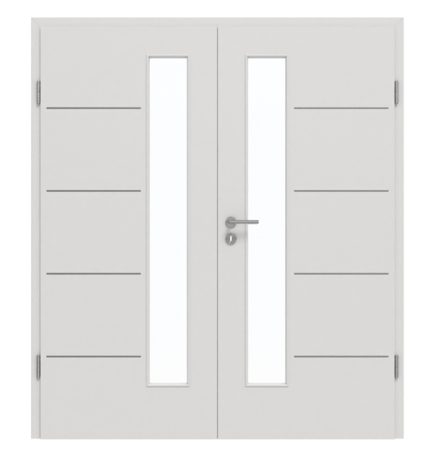 GARANT Doppelflügeltür Corona 834 Silver Grey CePaL mit Lichtausschnitt LA-4 schlossseitig mit Zarge
