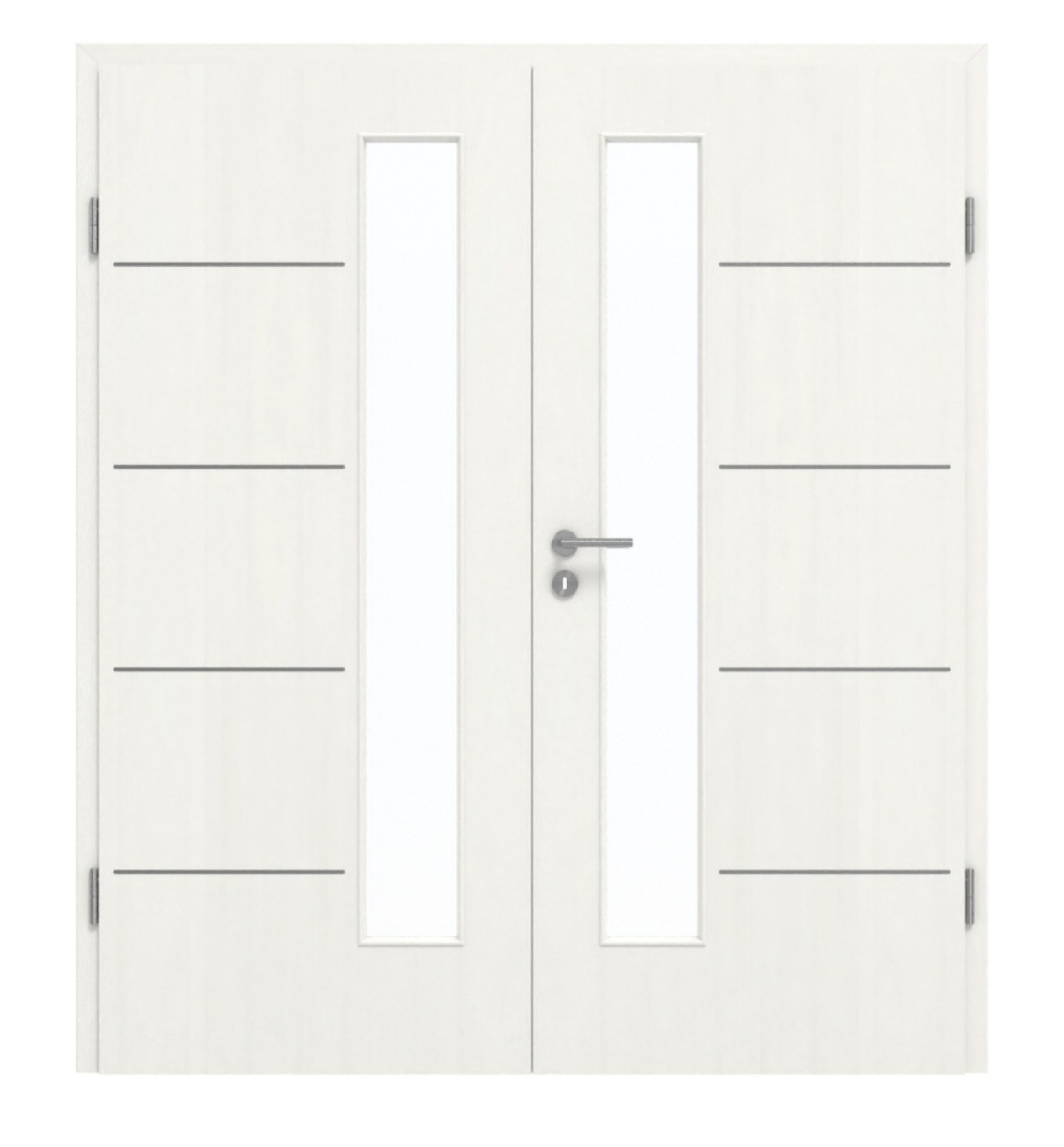 GARANT Doppelflügeltür Corona 834 Authentic Bianco CePaL mit Lichtausschnitt LA-4 schlossseitig mit Zarge