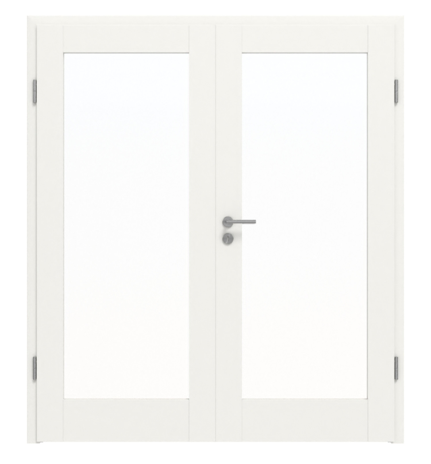 Frontansicht von Coso 10 LA-01 Weißlack RAL 9016 Premium Doppelflügeltür inkl. Zarge