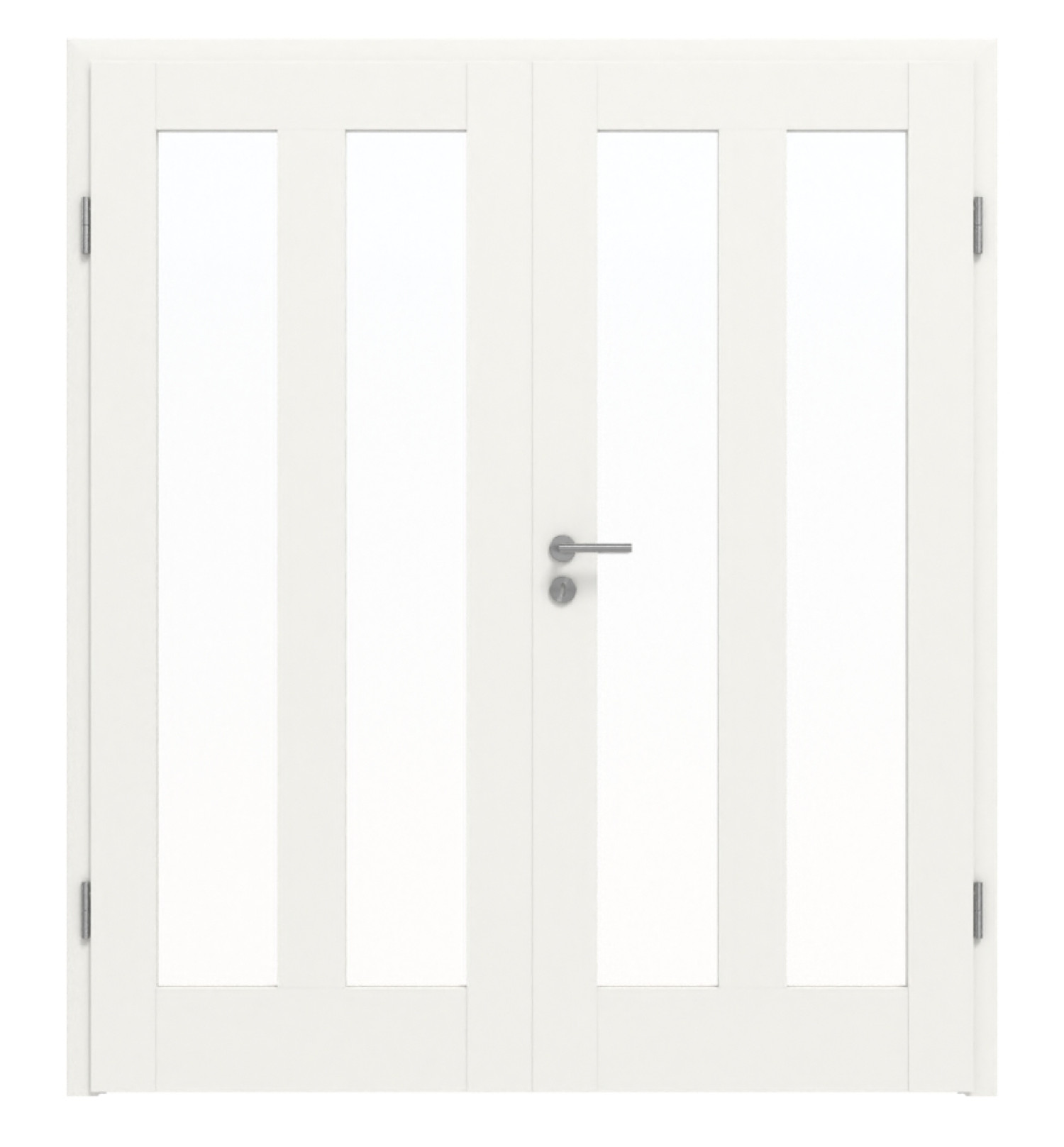 Frontansicht von Coso 23 LA-02 Weißlack RAL 9016 Premium Doppelflügeltür inkl. Zarge