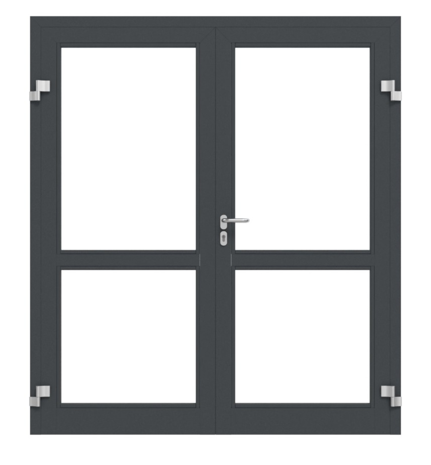 HÖRMANN Innentür-Set 2-flg. Aluminium Rohrrahmentür ES 50 mit Lichtausschnitt LA-02 inkl. Blockzarge