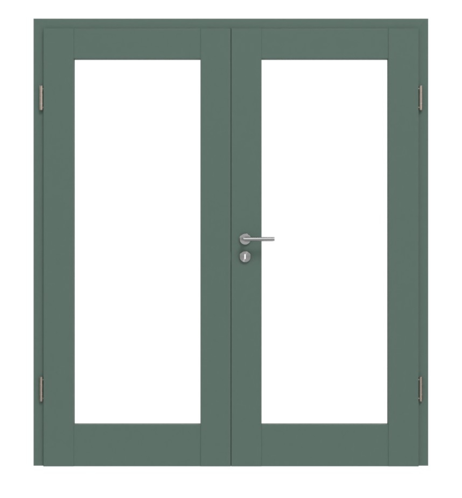 CLASSEN Doppelflügeltür Frame 5.6 Uni Green Dekorfolie mit Lichtausschnitt inkl. Zarge