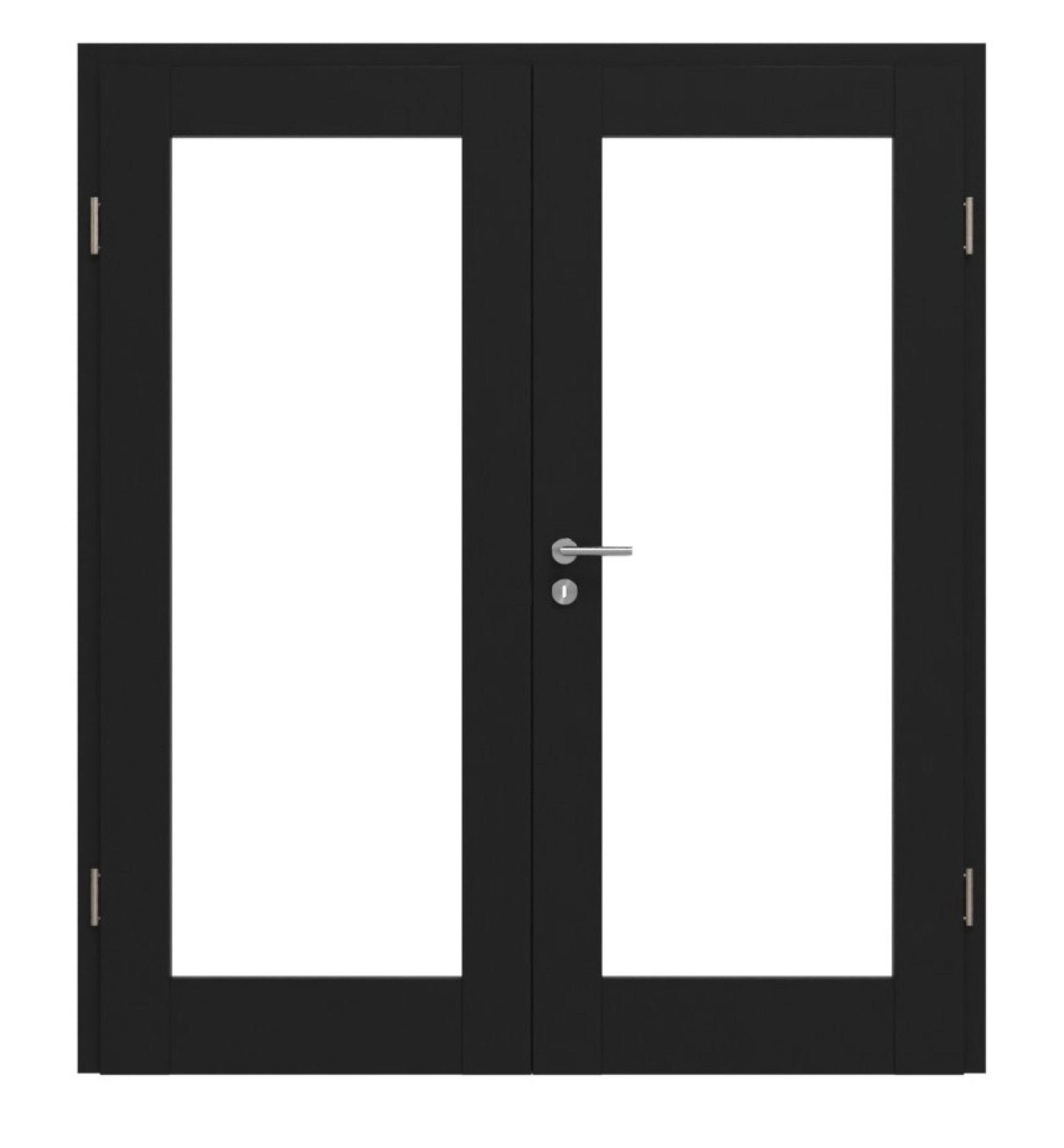 CLASSEN Doppelflügeltür Frame 5.6 Uni Schwarz Dekorfolie mit Lichtausschnitt inkl. Zarge