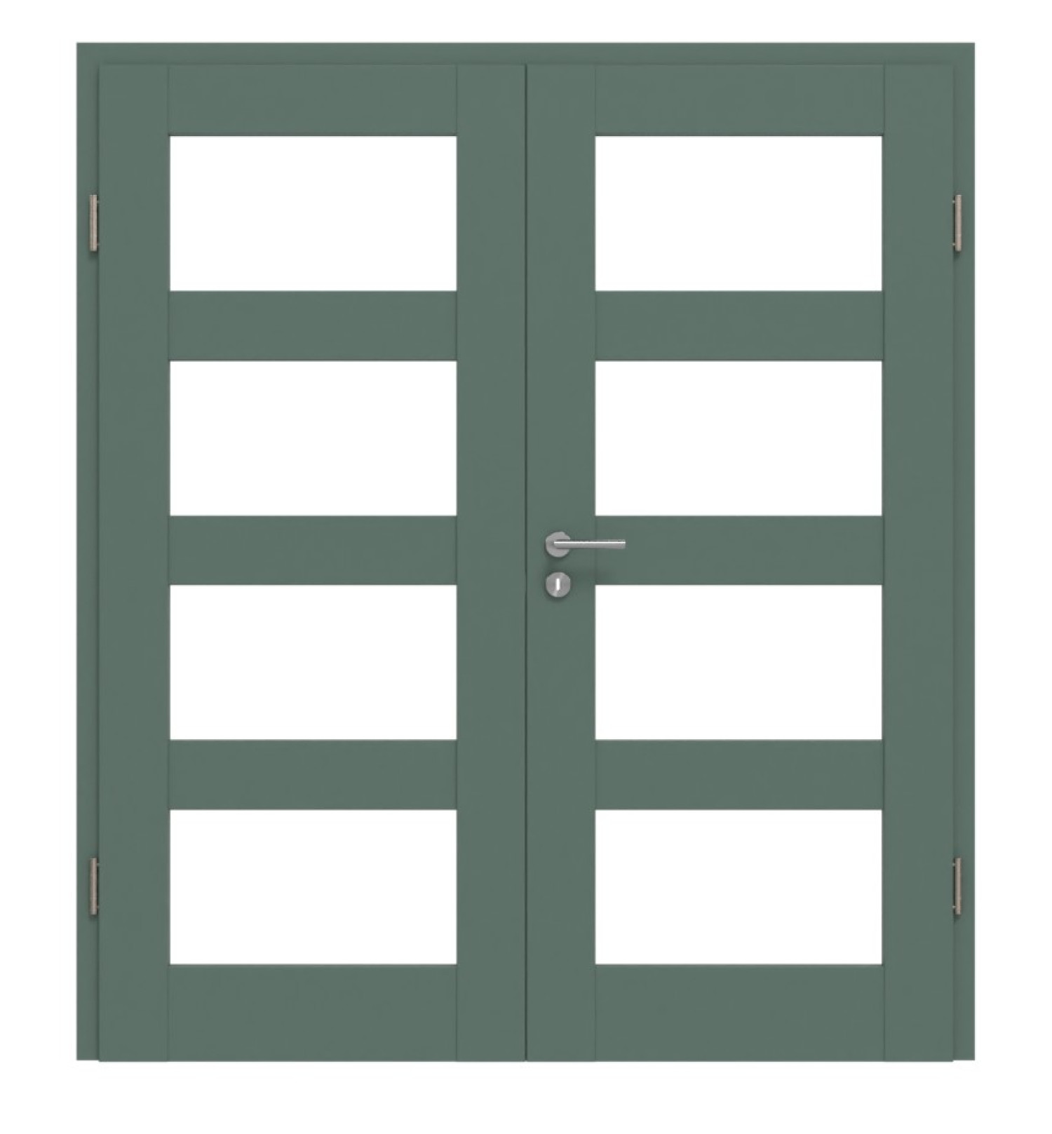 CLASSEN Doppelflügeltür Frame 5.7 Uni Green Dekorfolie mit Lichtausschnitt inkl. Zarge