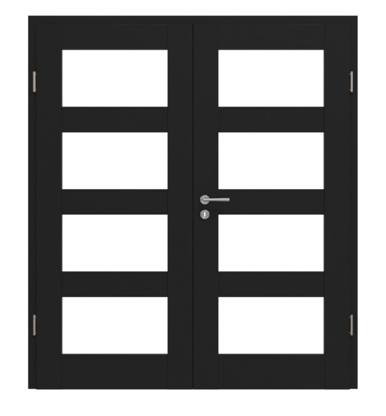 CLASSEN Doppelflügeltür Frame 5.7 Uni Schwarz Dekorfolie mit Lichtausschnitt inkl. Zarge