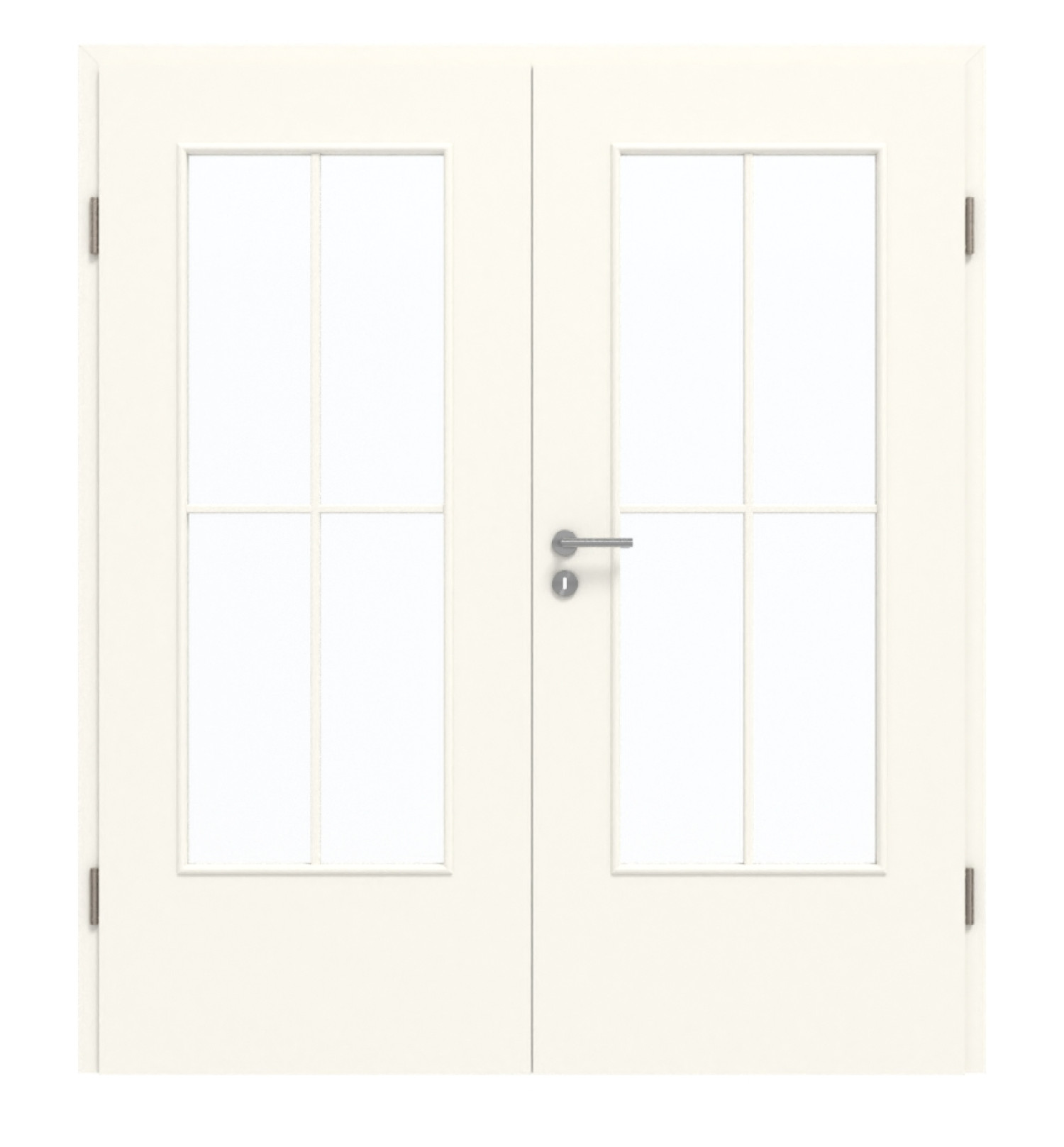 GARANT Doppelflügeltür inkl. Zarge 0105-60 Pearl White CePaL mit Lichtausschnitt LA-DIN Sprosse SP0