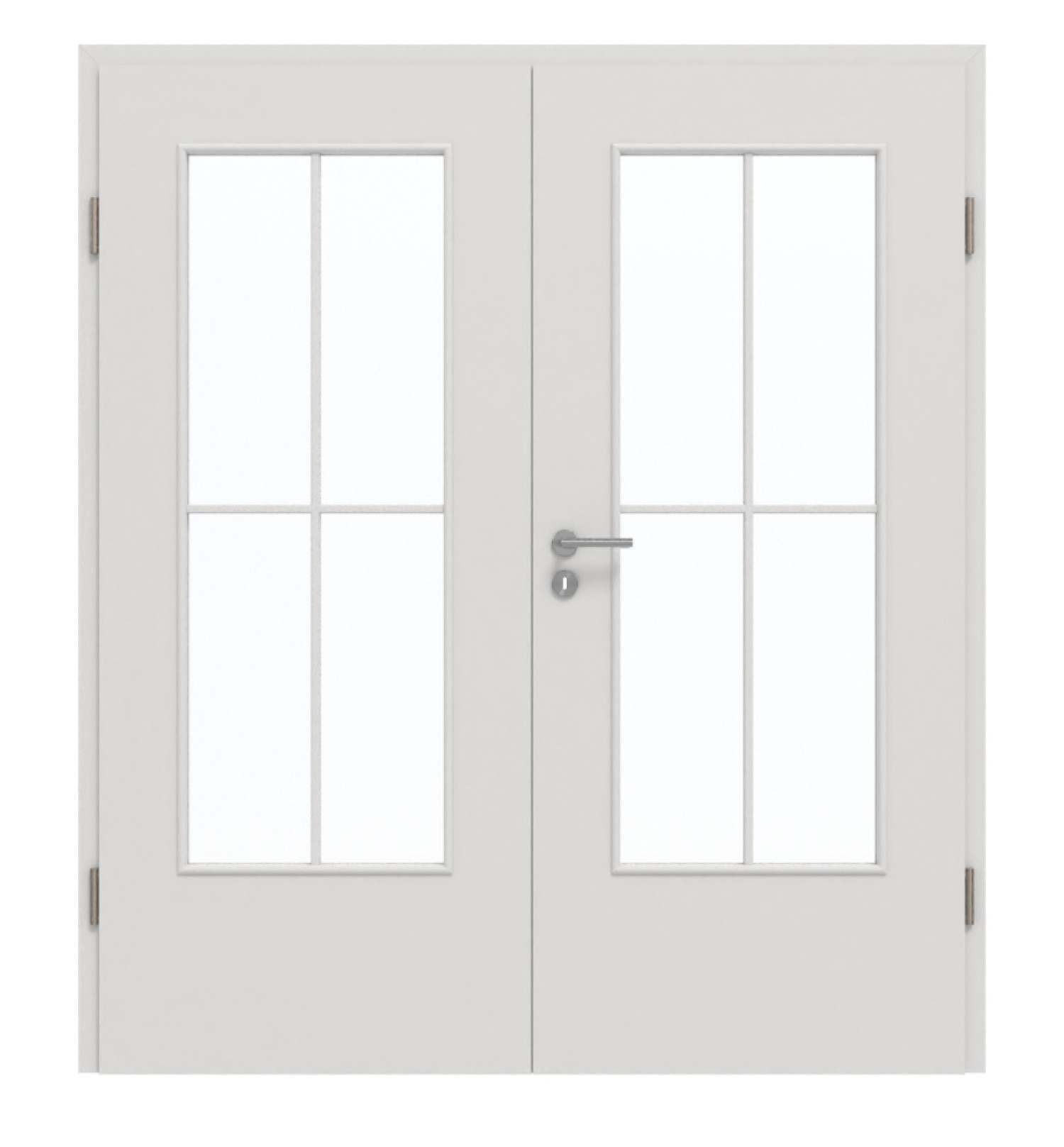 GARANT Doppelflügeltür inkl. Zarge 0160-60 Silver Grey CePaL mit Lichtausschnitt LA-DIN Sprosse SP0