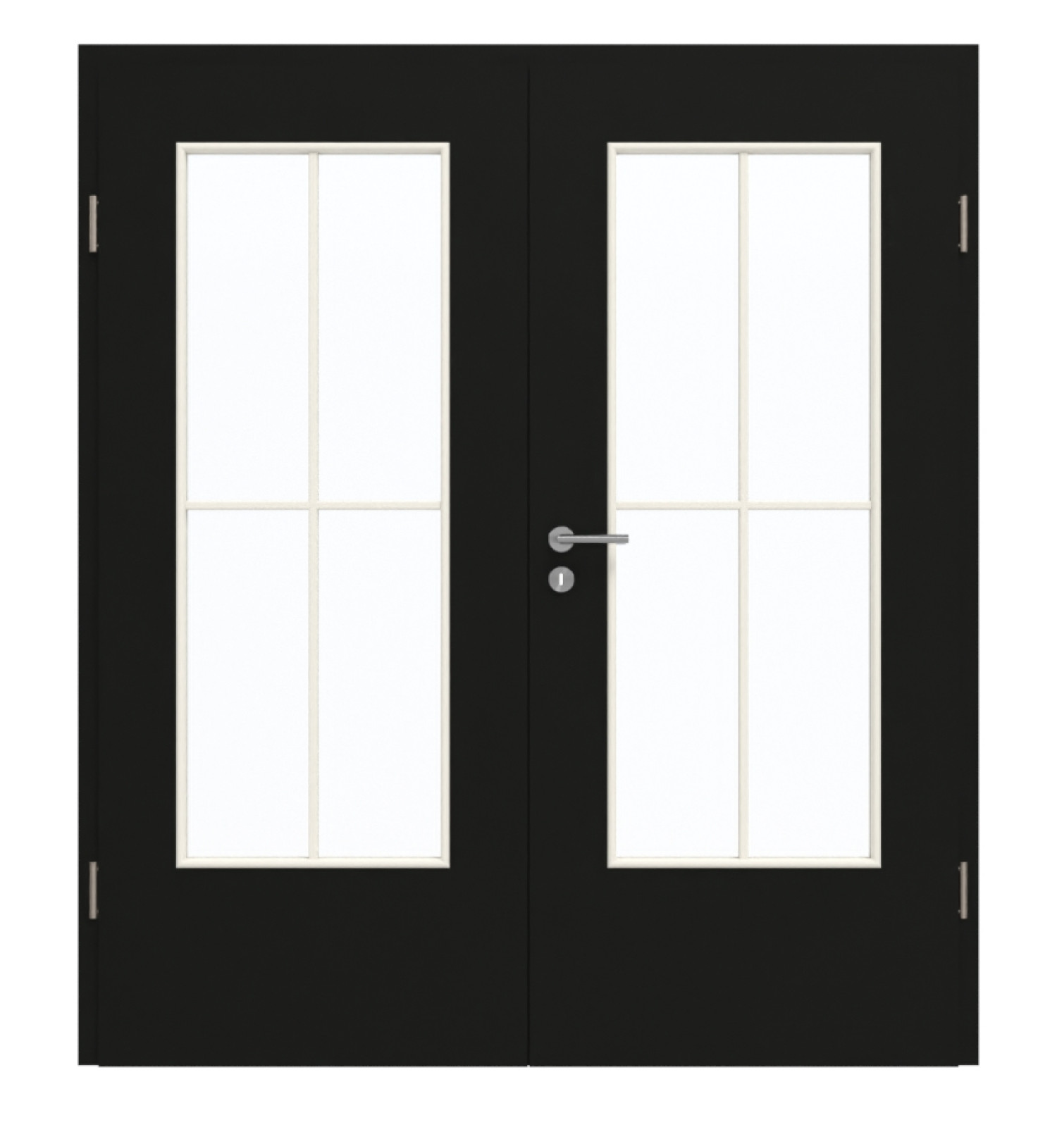 GARANT Doppelflügeltür inkl. Zarge 0901-60 Black Resopal mit Lichtausschnitt LA-DIN Sprosse SP0